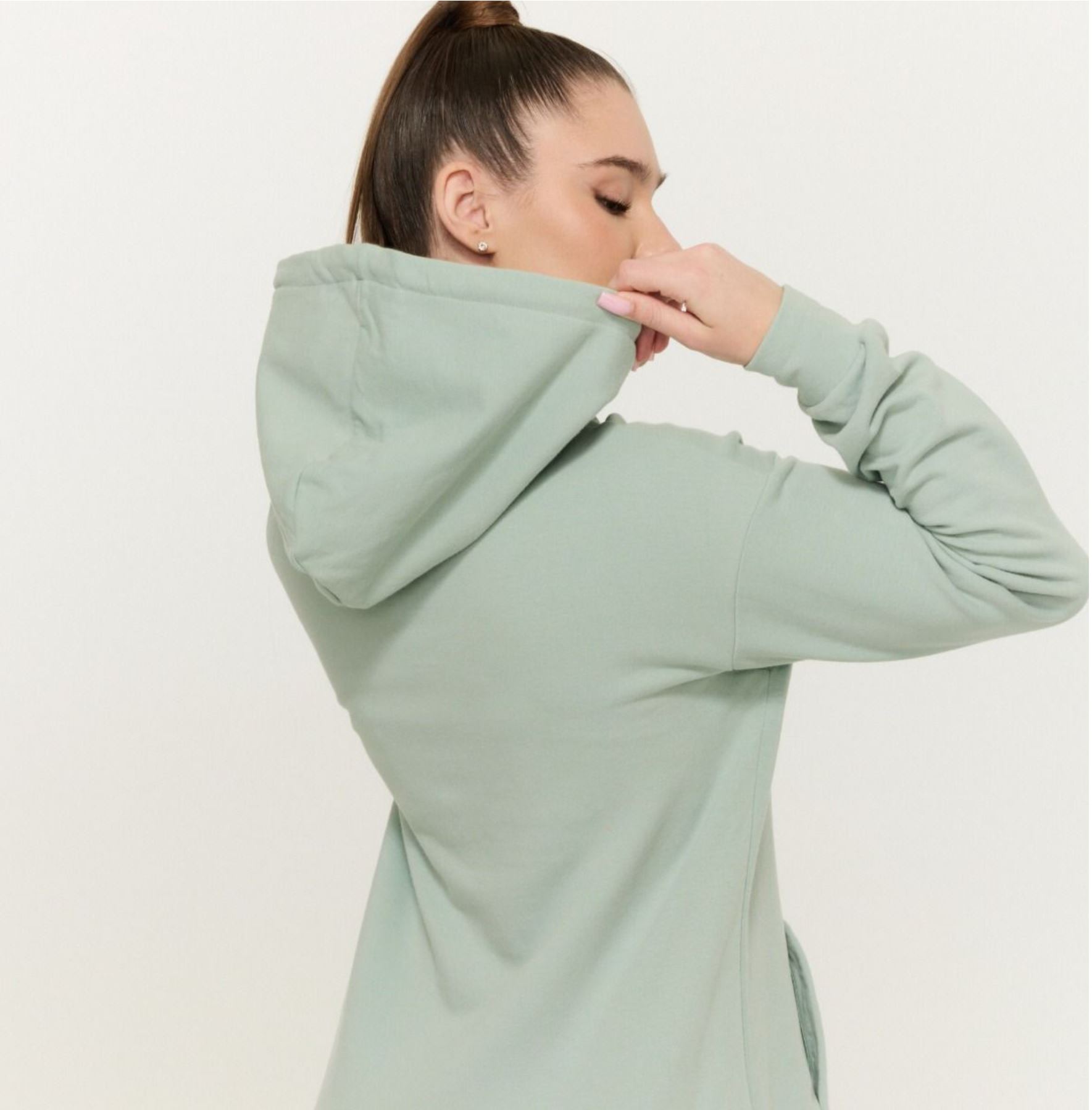 GymBeam LIMITLESS Longline Hoodie mit Seitentaschen Hoodie-Extralang