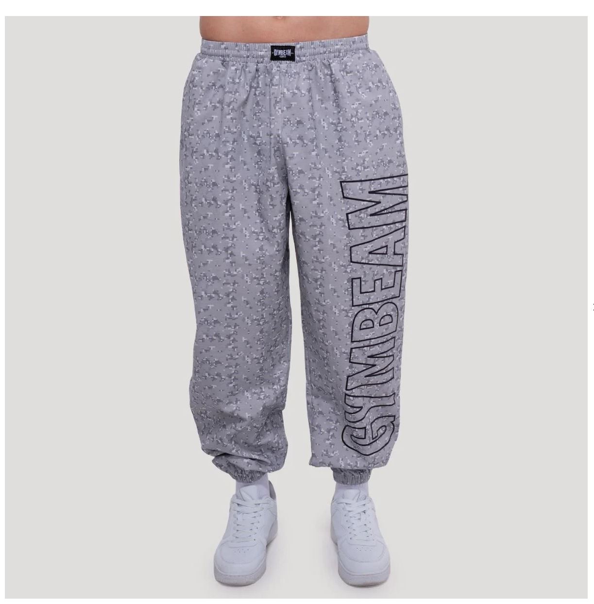 GymBeam Jogginghose grau Persistence mit Ripstop-Gewebe Bodybuilderhose oversized-Schnitt 100% Baumwolle Gr. S