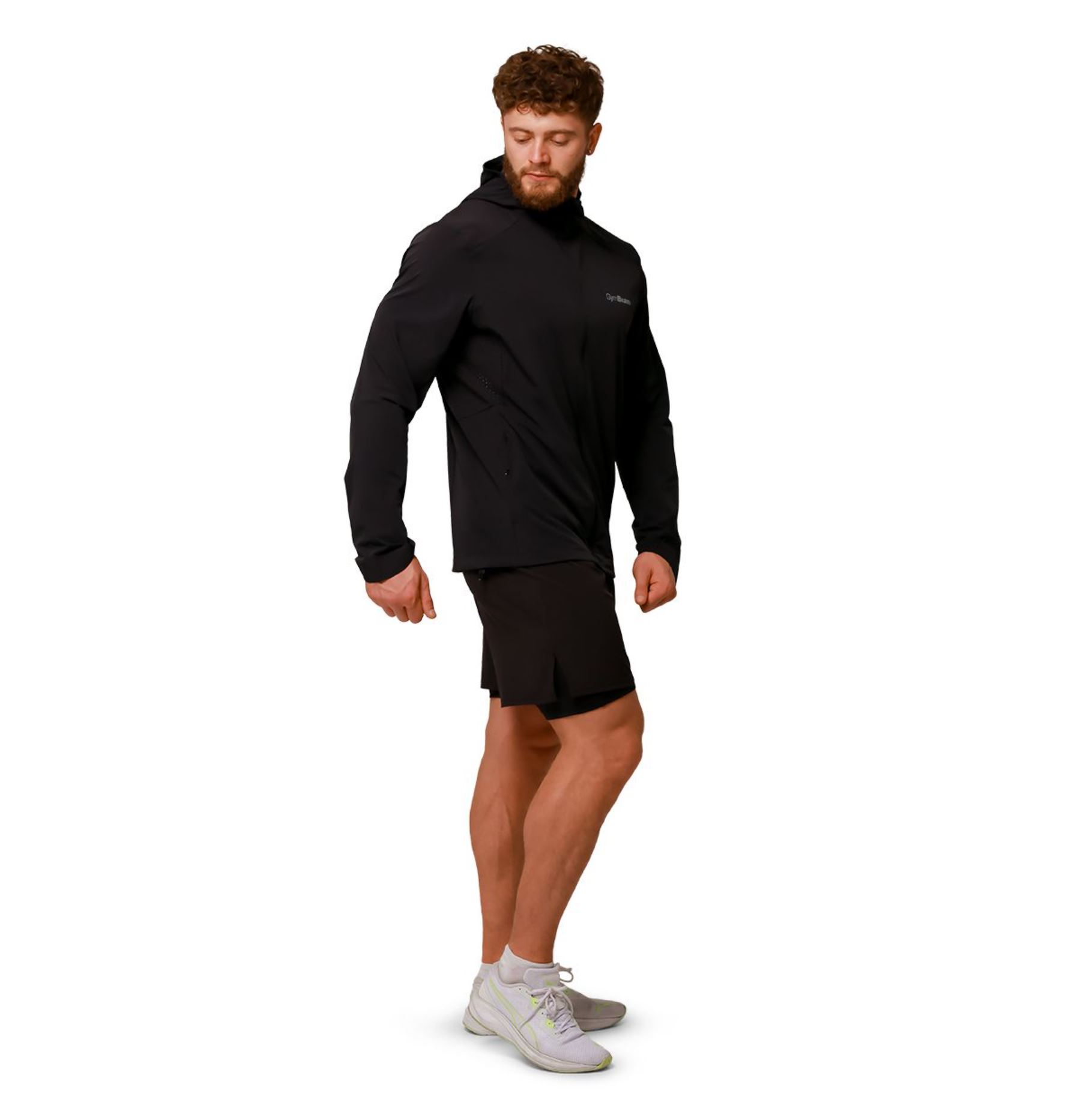 GymBeam PULSE Laufjacke wasserdicht Trainingsjacke DWR-Imprägniert Schwarz Gr. S