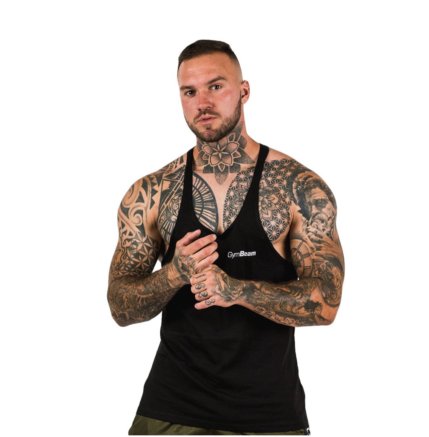 GymBeam Tank Top STRINGER schwarz für Männer Sport-Tank Top atmungsaktiv Gr. S