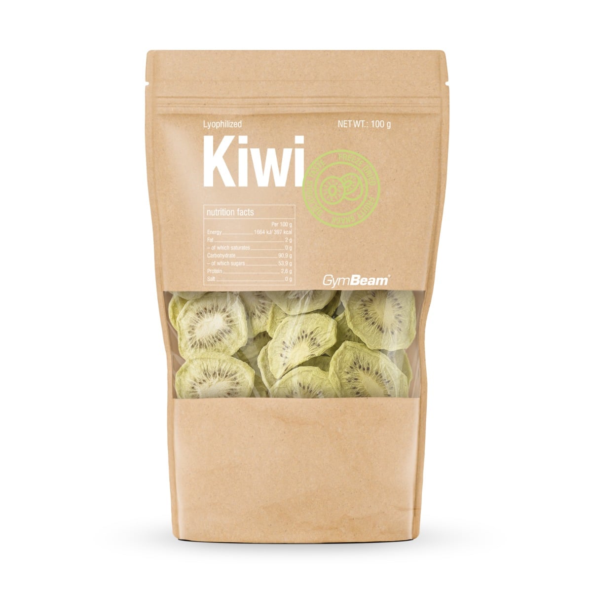 GymBeam Kiwi gefriergetrocknet Kiwischeiben ohne Zuckerzusatz 100 g