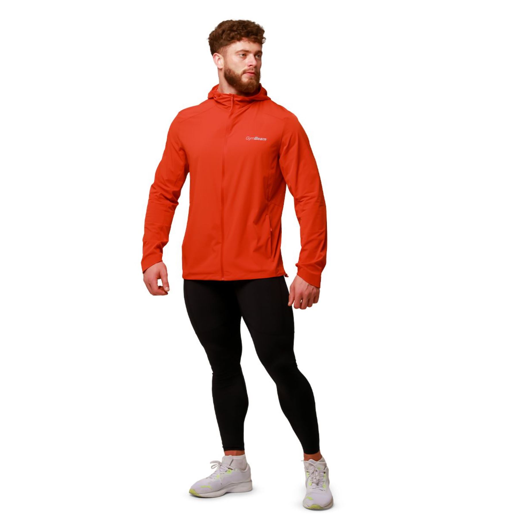 GymBeam PULSE Laufjacke wasserdicht Trainingsjacke DWR-Imprägniert Orange Gr. XL