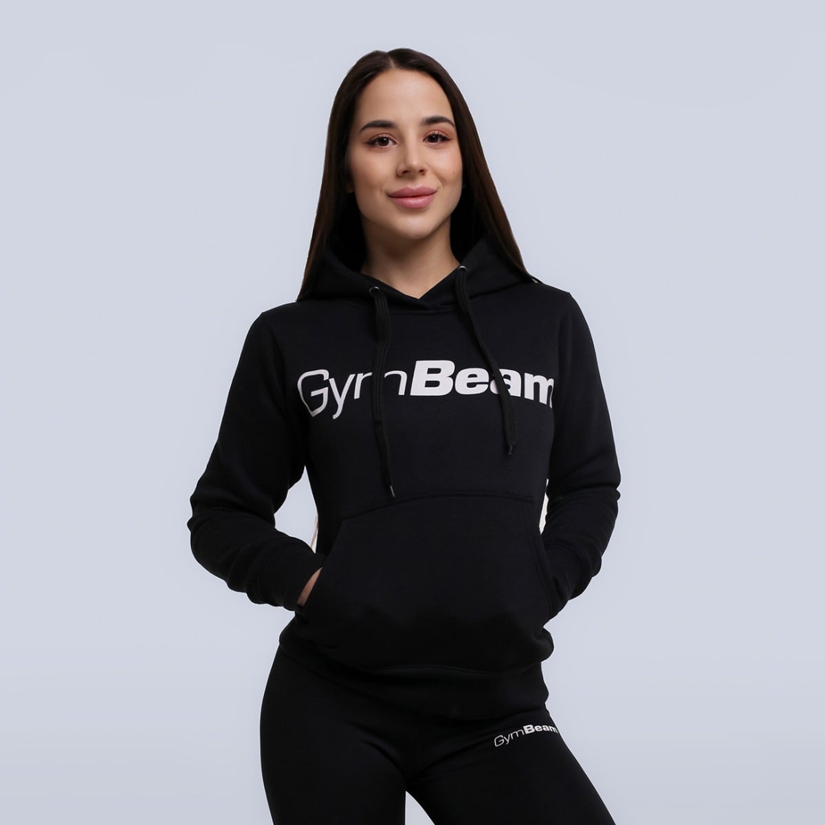 GymBeam ATHLETE-Hoodie für Frauen Sporthoodie Trainings-Kapuzenpullover Schwarz Gr. S