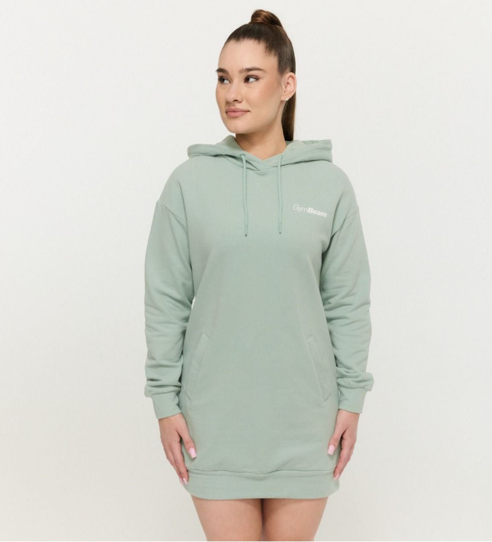 GymBeam LIMITLESS Longline Hoodie mit Seitentaschen Hoodie-Extralang