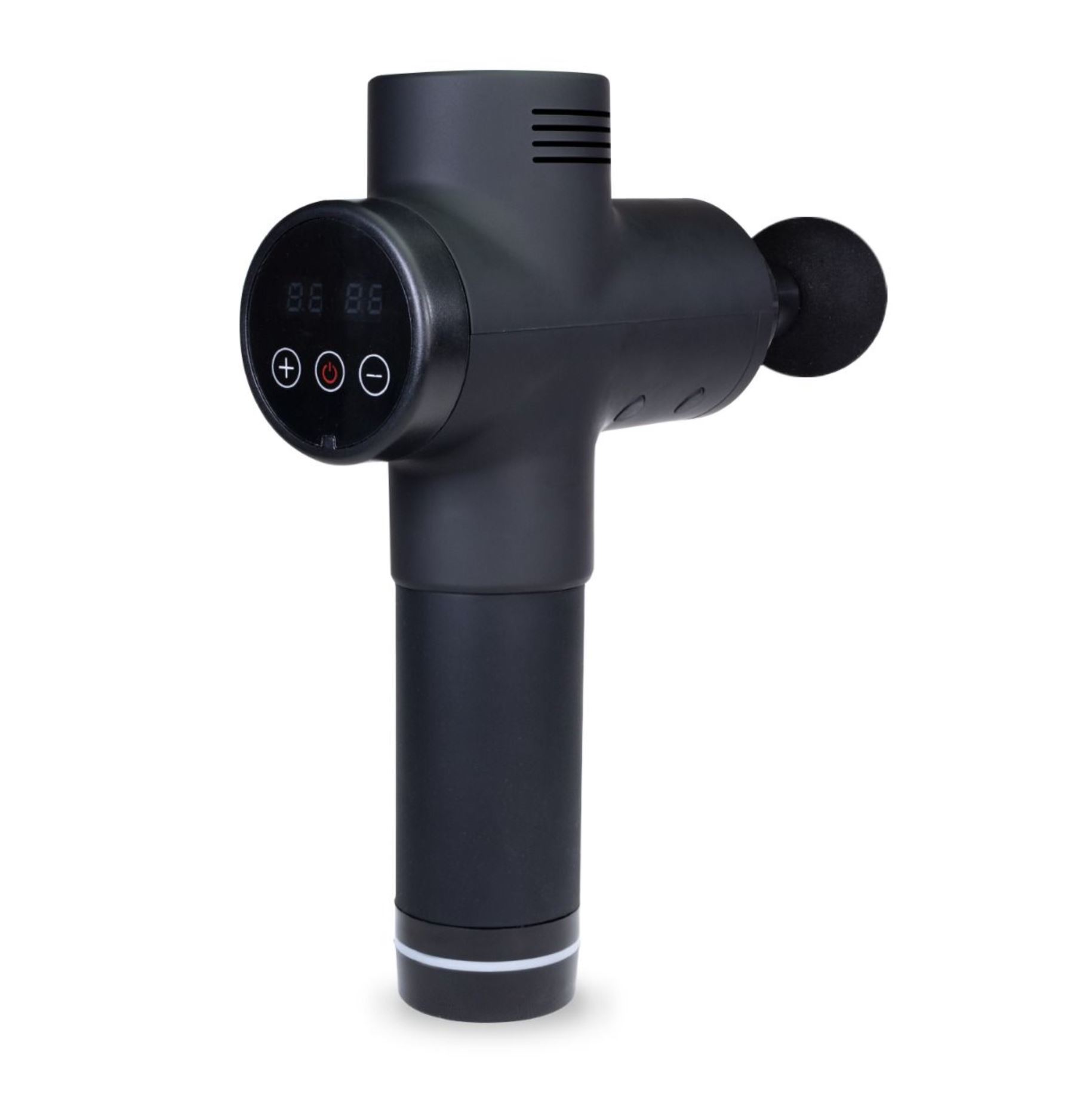 GymBeam Akku-Massagepistole VI mit LCD-Touch-Display Profi Handmassagegerät 30-stufig mit Massageaufsatz-Set