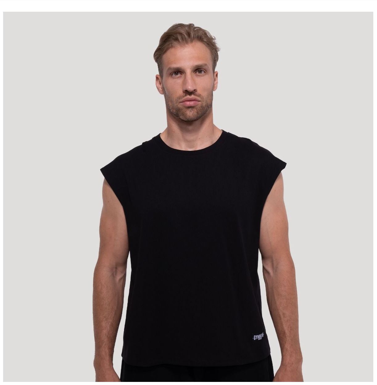 GymBeam Tank Top schwarz Persistence oversized Herren TankTop atmungsaktiv 100% Baumwolle Gr. S