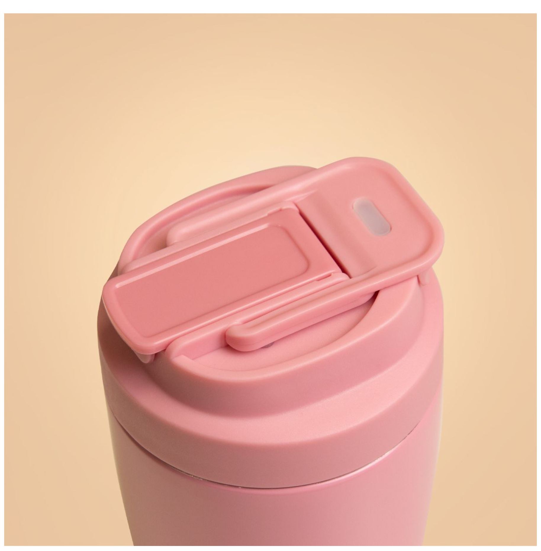 BeastPink Edelstahl-Thermobecher pink mit Strohhalm doppelwandige Isolierung für warm & Kaltgetränke 500 ml