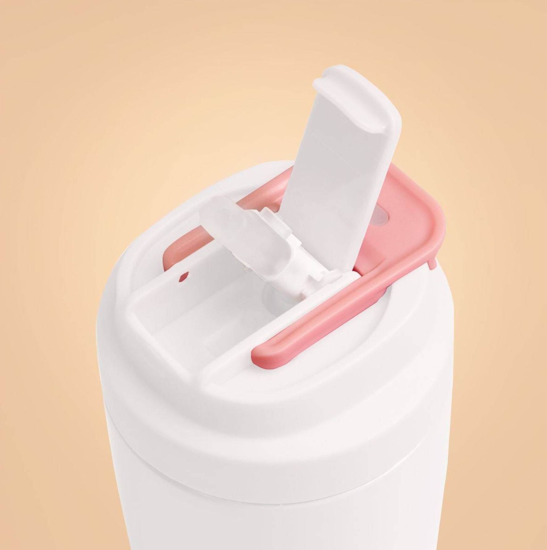 BeastPink Edelstahl-Thermobecher mit Strohhalm doppelwandige Isolierung für warm & Kaltgetränke 500 ml