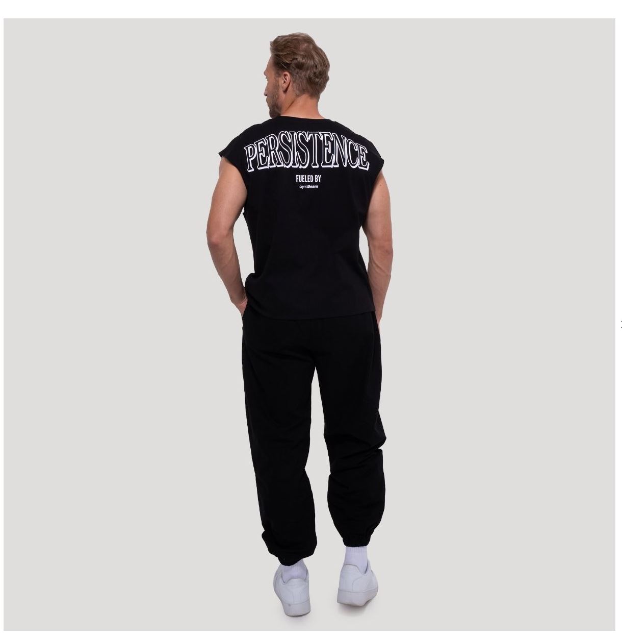 GymBeam Tank Top schwarz Persistence oversized Herren TankTop atmungsaktiv 100% Baumwolle Gr. S