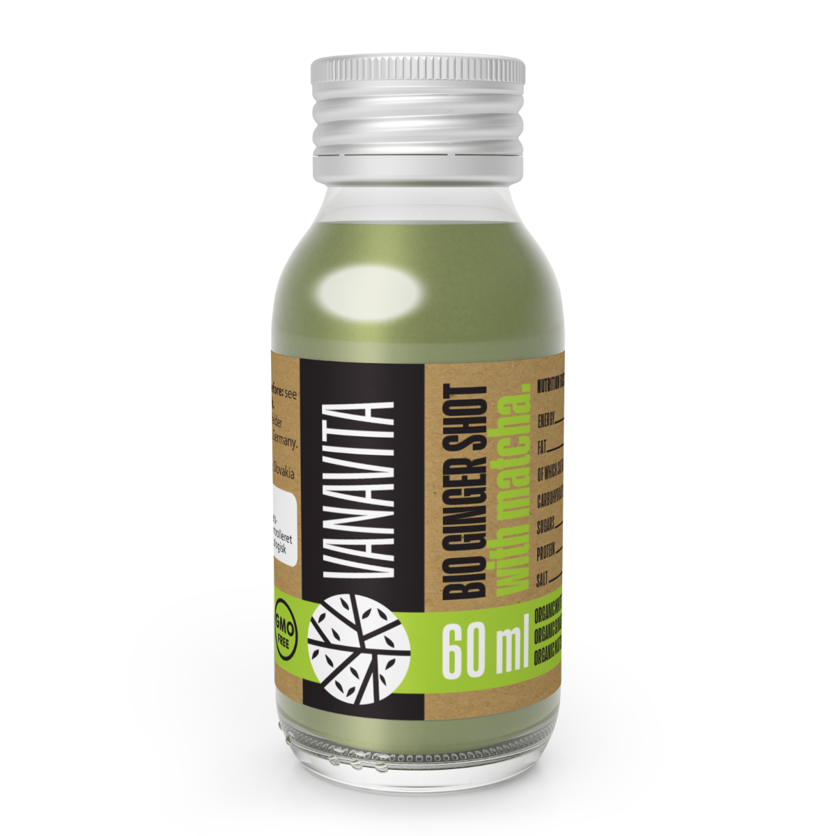 VanaVita BIO Ingwershot mit Matcha hochkonzenrtiert mit süßem Traubensaft laktosefrei 60 ml