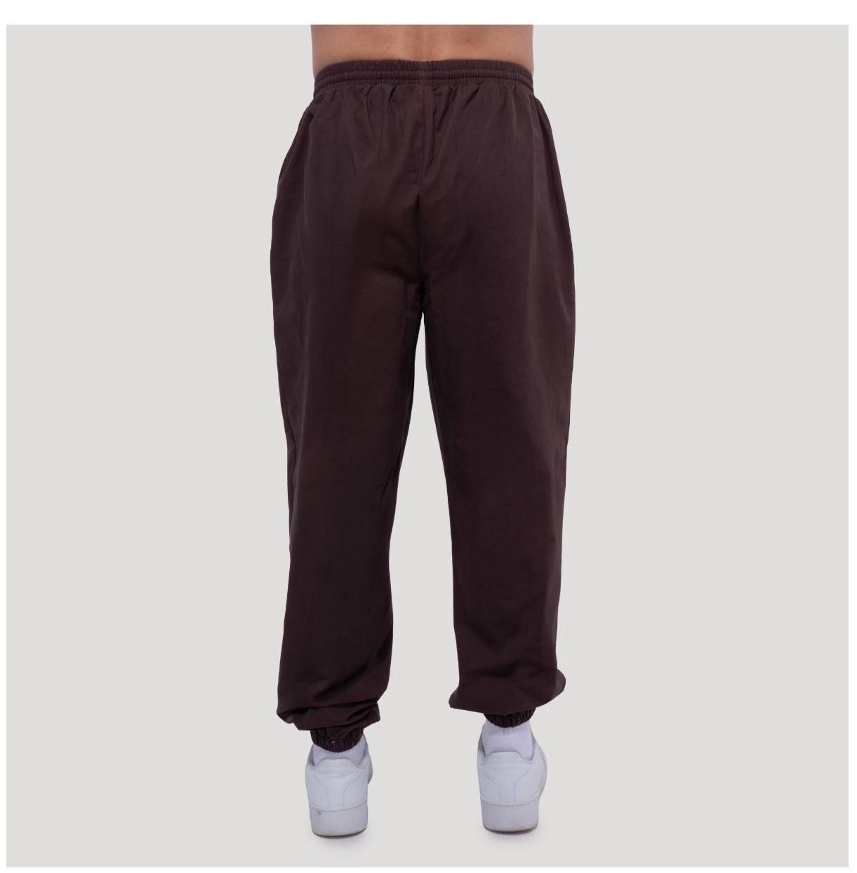 GymBeam Jogginghose braun Persistence mit Ripstop-Gewebe Bodybuilderhose Männer oversized-Schnitt 100% Baumwolle Gr. S