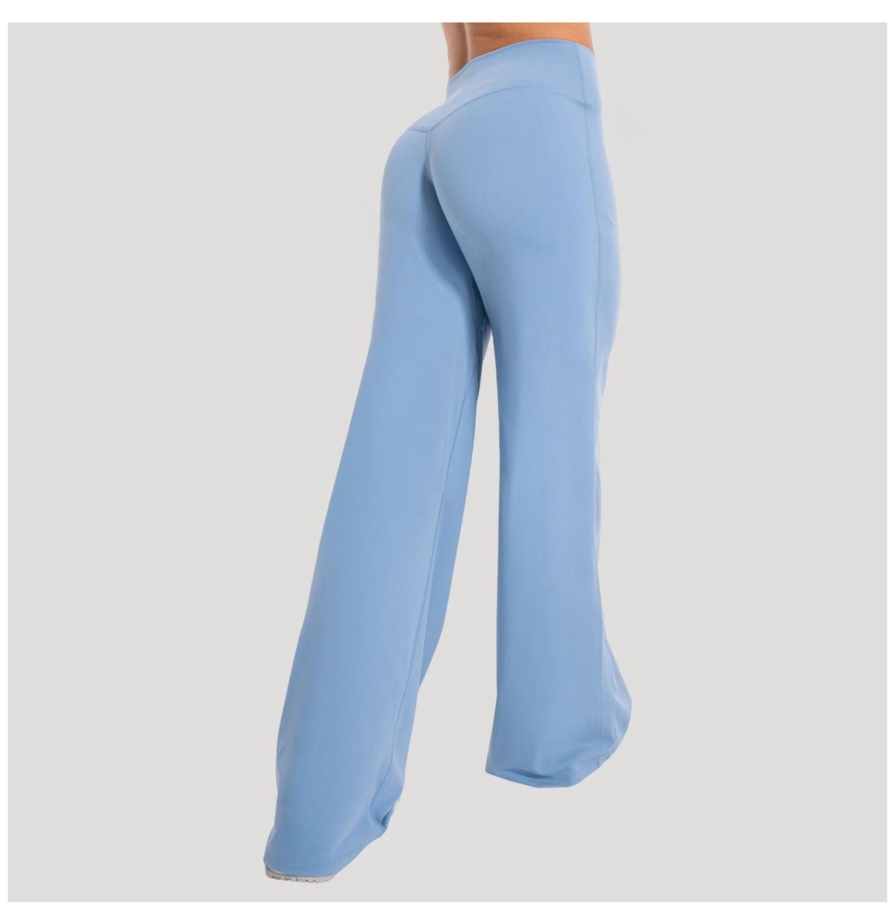 GymBeam Sporthose FLOW Azurblau für Frauen Straight Pants atmungsaktive Trainingshose mit Strech Gr. L