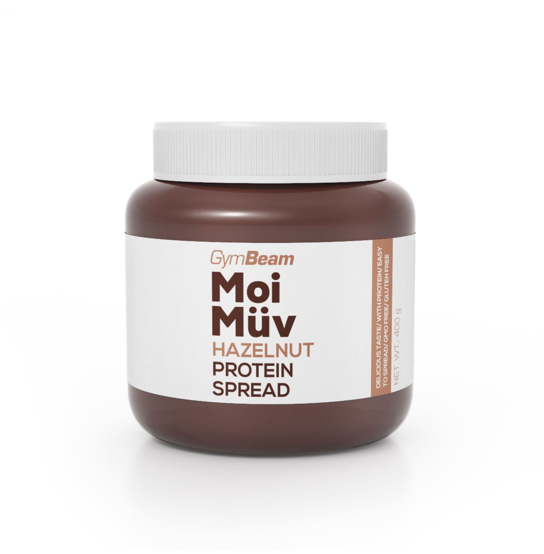GymBeam MoiMüv Proteinaufstrich ohne zugesetztem Zucker Haselnuss-Geschmack 400 g