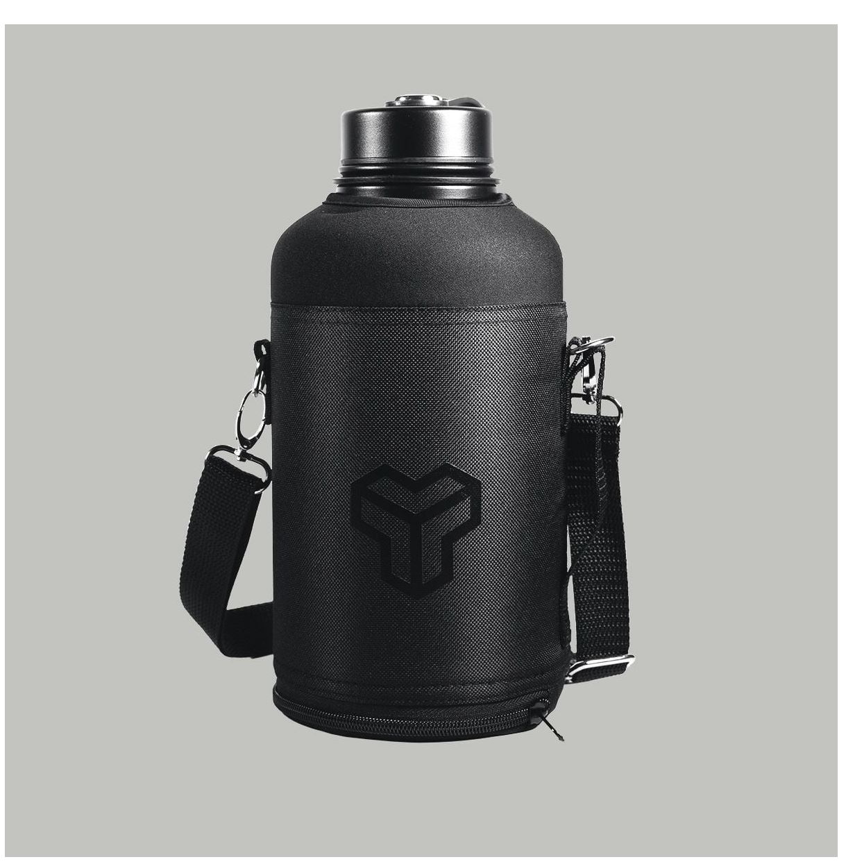 STRIX Nomad-Wanderflasche 1800 ml Wandertrinkflasche mit Schultergurt & Isolierdeckel