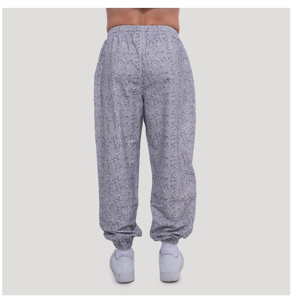 GymBeam Jogginghose grau Persistence mit Ripstop-Gewebe Bodybuilderhose oversized-Schnitt 100% Baumwolle Gr. S