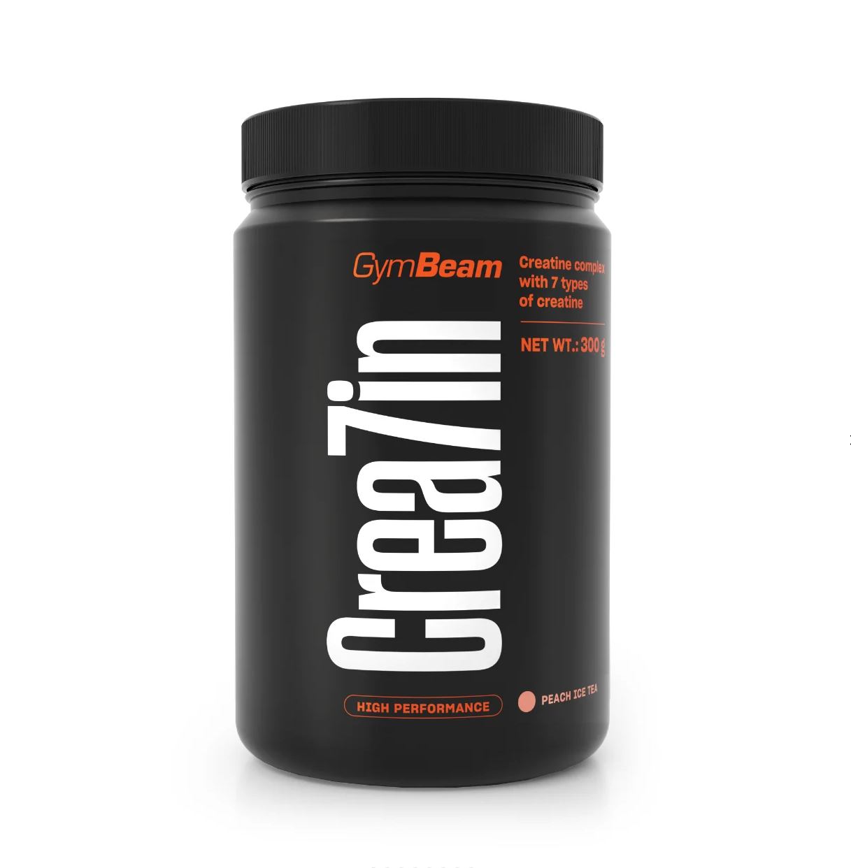 GymBeam Creatin Pfirsich-Eistee Crea7in mit 7 Formen von Kreatin für Sportler 300 g