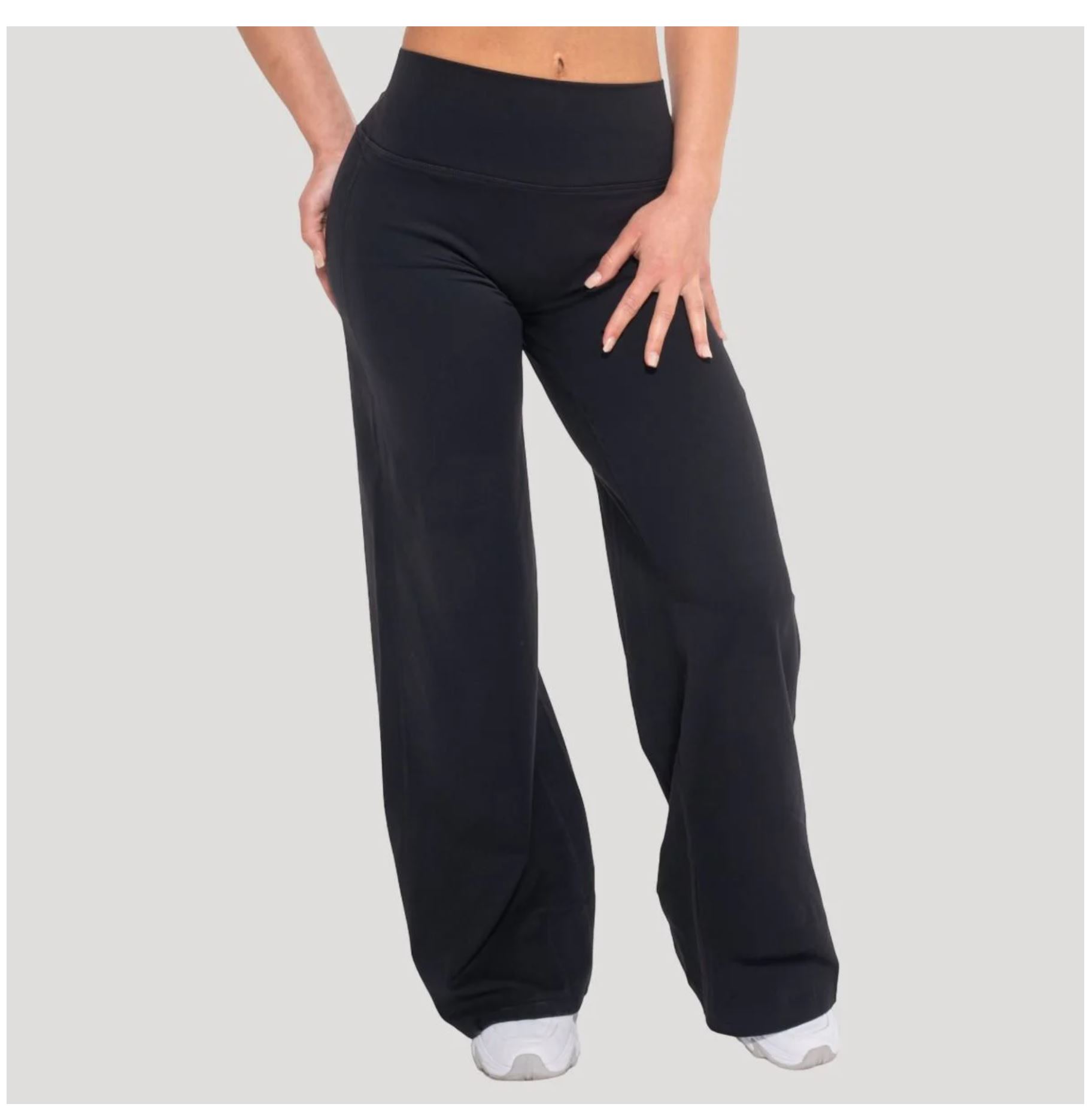 GymBeam Sporthose FLOW schwarz für Frauen Straight Pants atmungsaktive Trainingshose mit Strech Gr. M