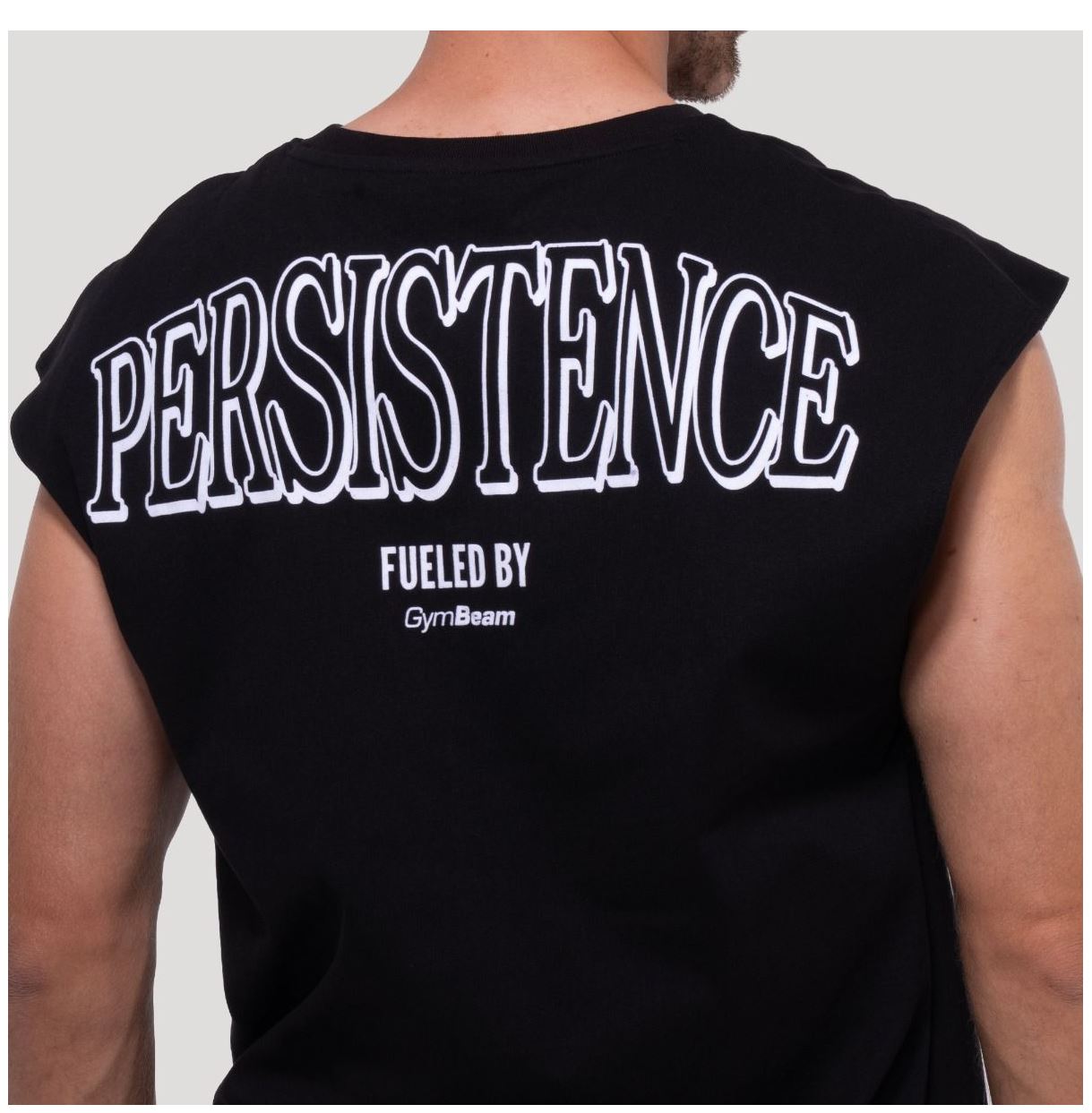 GymBeam Tank Top schwarz Persistence oversized Herren TankTop atmungsaktiv 100% Baumwolle Gr. S