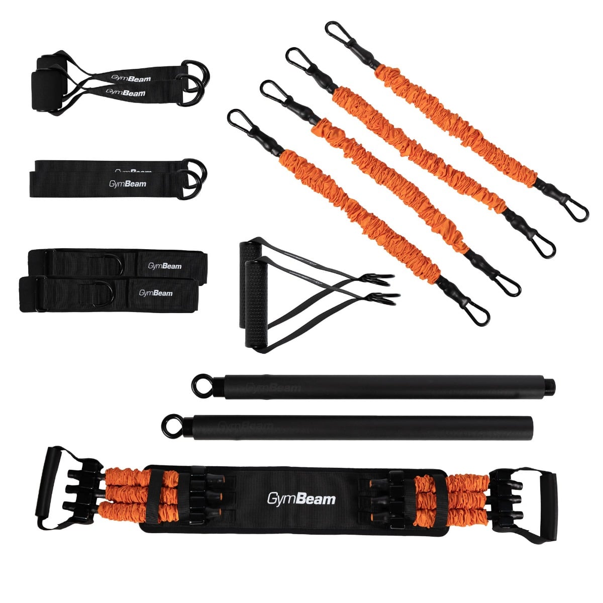 GymBeam Widerstandsbänder verstellbar Bench Press Premium Widerstand bis 69 kg Komplett-Set