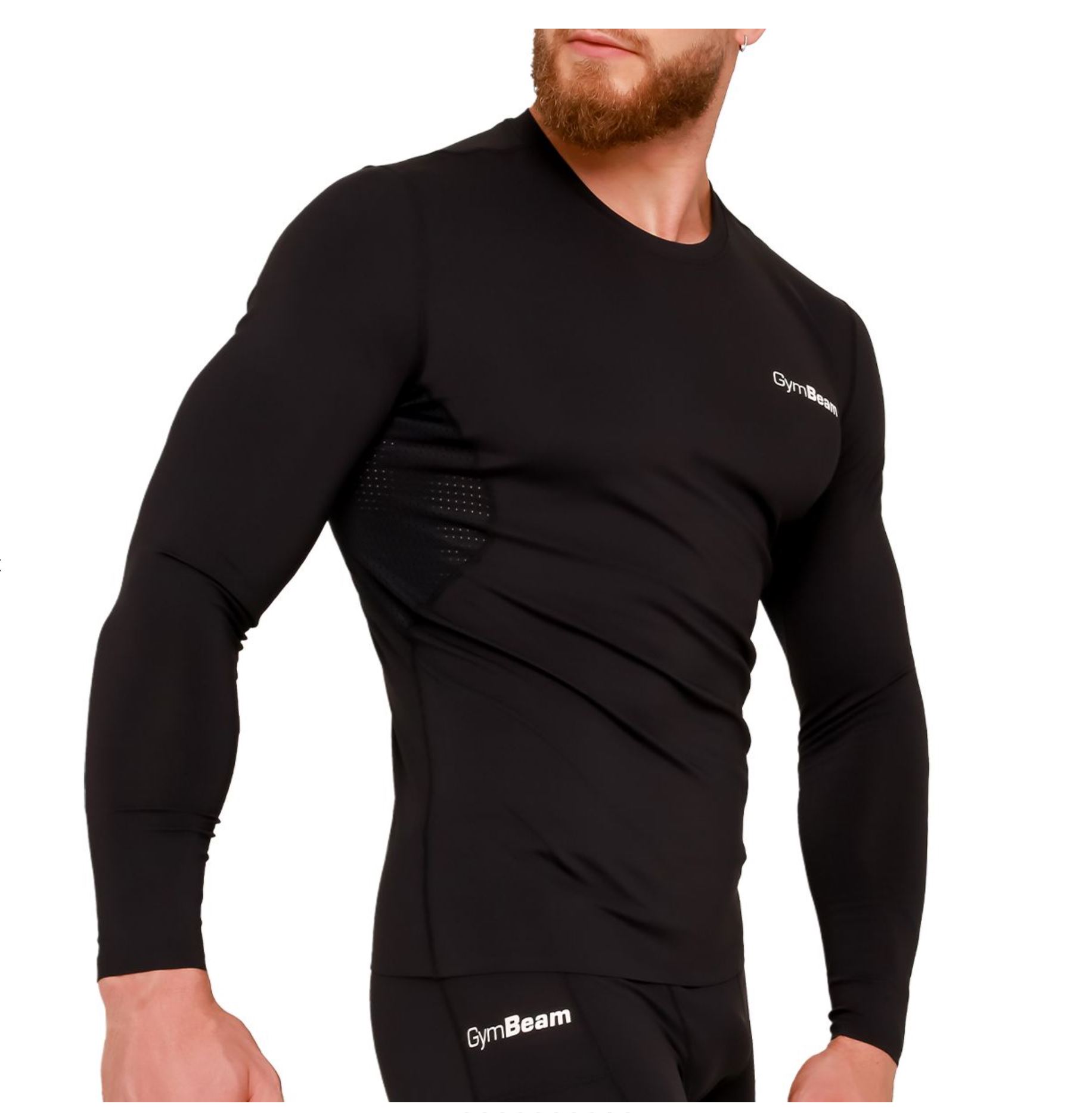 GymBeam High Kompressions‑T-Shirt schwarz für Bodybuilder Kompressionsshirt mit 3-fach Belüftungssystem Gr. S