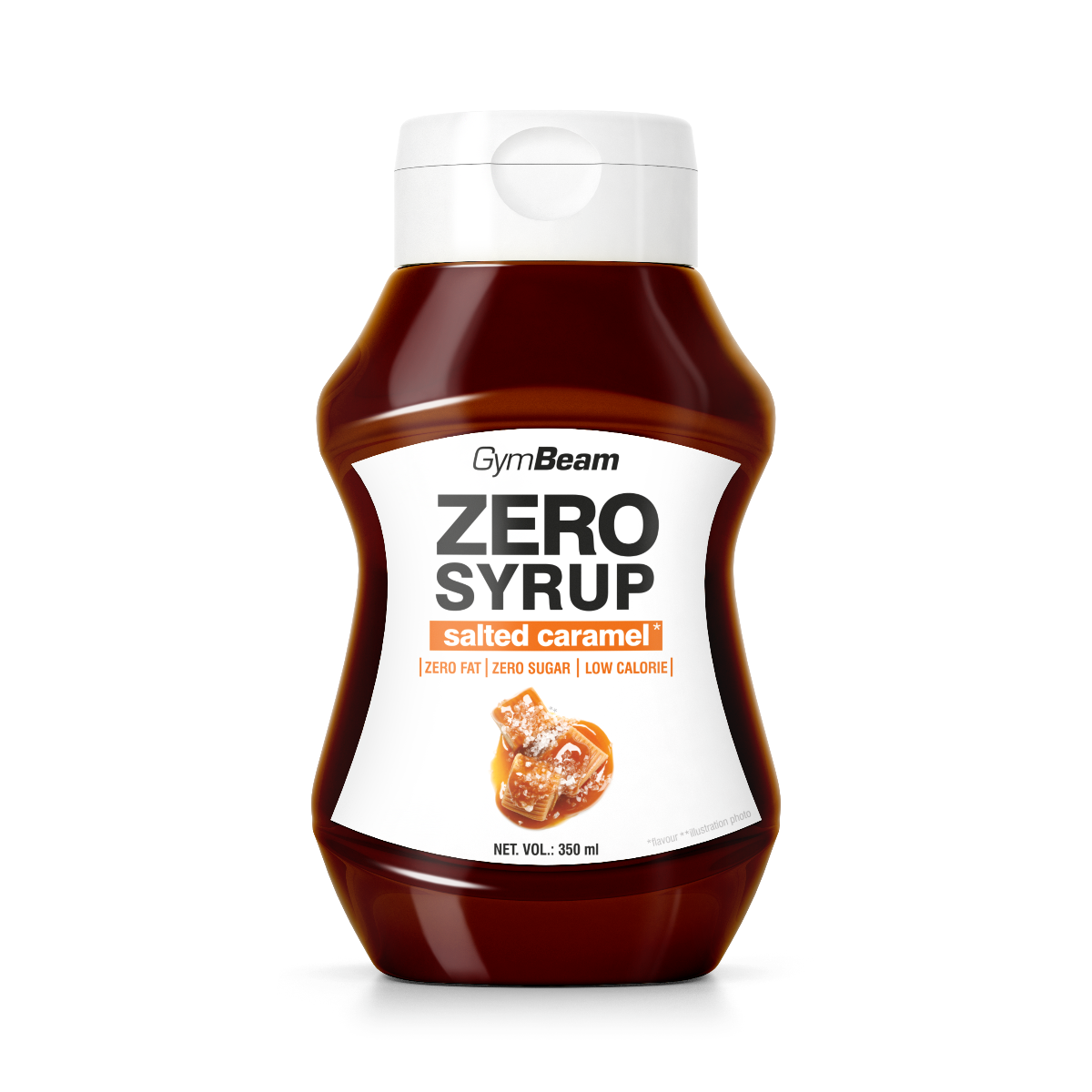 GymBeam Karamellsirup gesalzen Zero Zucker Gesalzene Karamellsoße im Dosierspender 320 ml