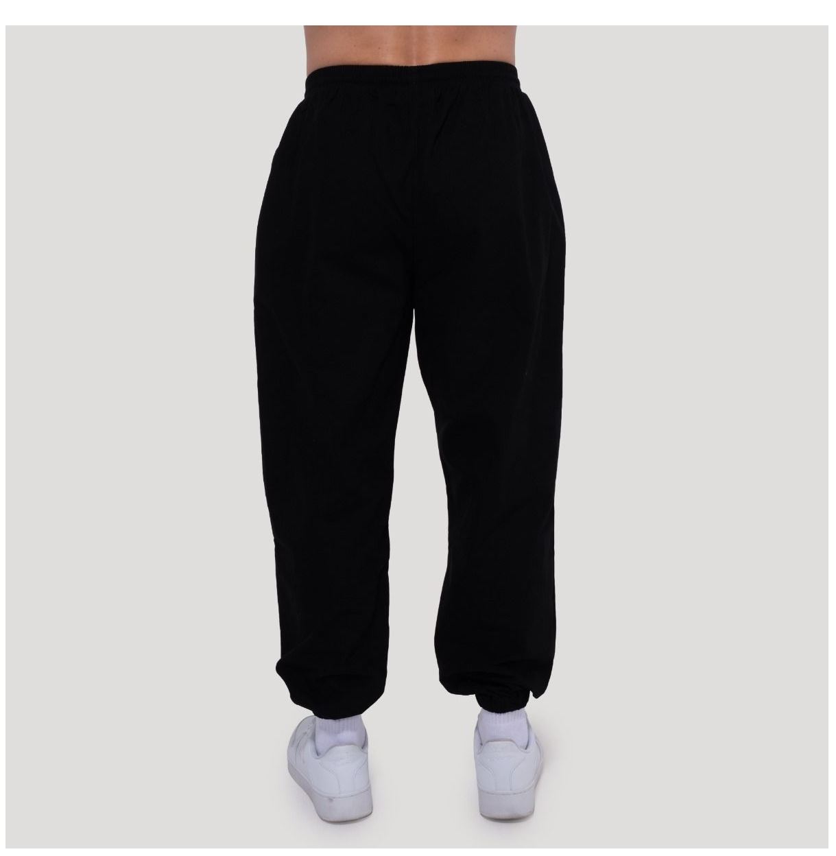 GymBeam Jogginghose schwarz Persistence mit Ripstop-Gewebe Bodybuilderhose oversized-Schnitt 100% Baumwolle Gr. S