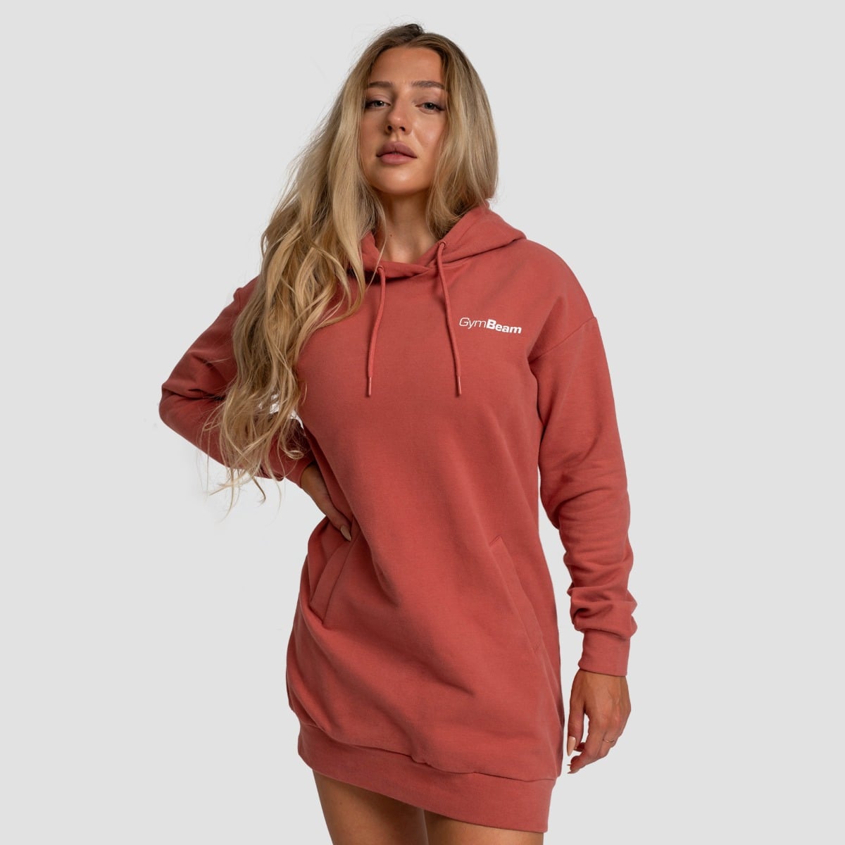 GymBeam LIMITLESS Longline Hoodie mit Seitentaschen Hoodie-Extralang