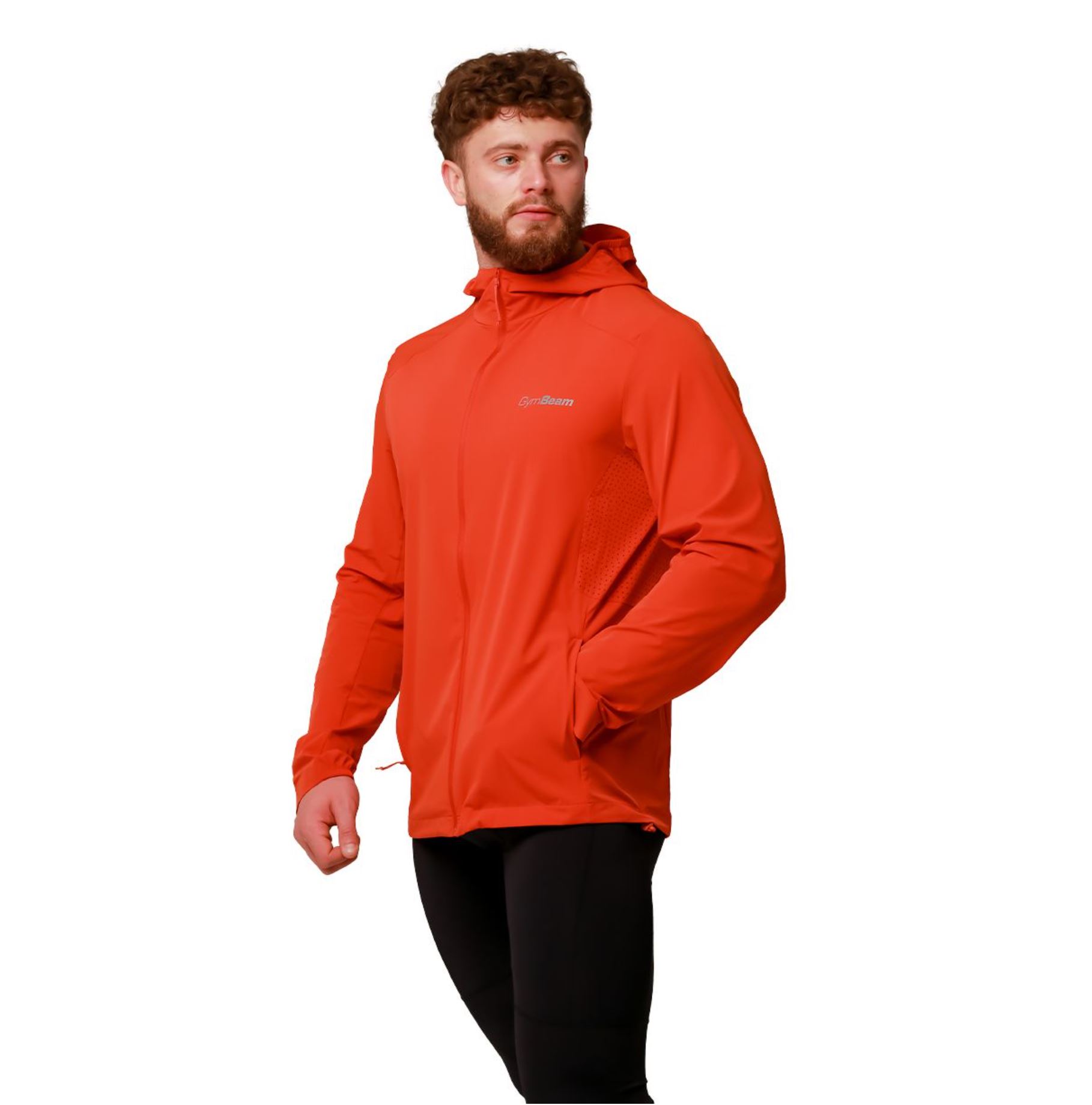 GymBeam PULSE Laufjacke wasserdicht Trainingsjacke DWR-Imprägniert Orange Gr. XL