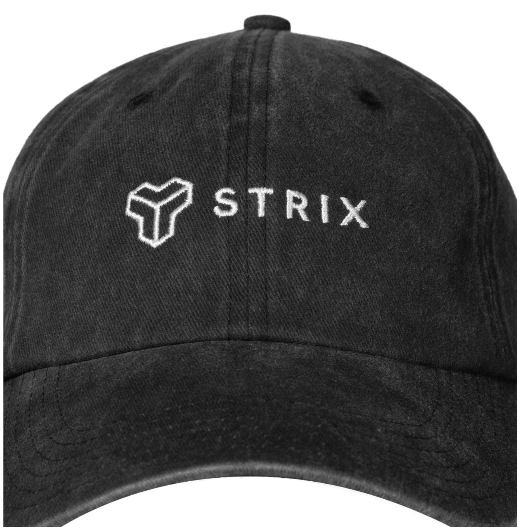 STRIX Basecap atmungsaktiv Cap aus 100% Baumwolle in Washed Black