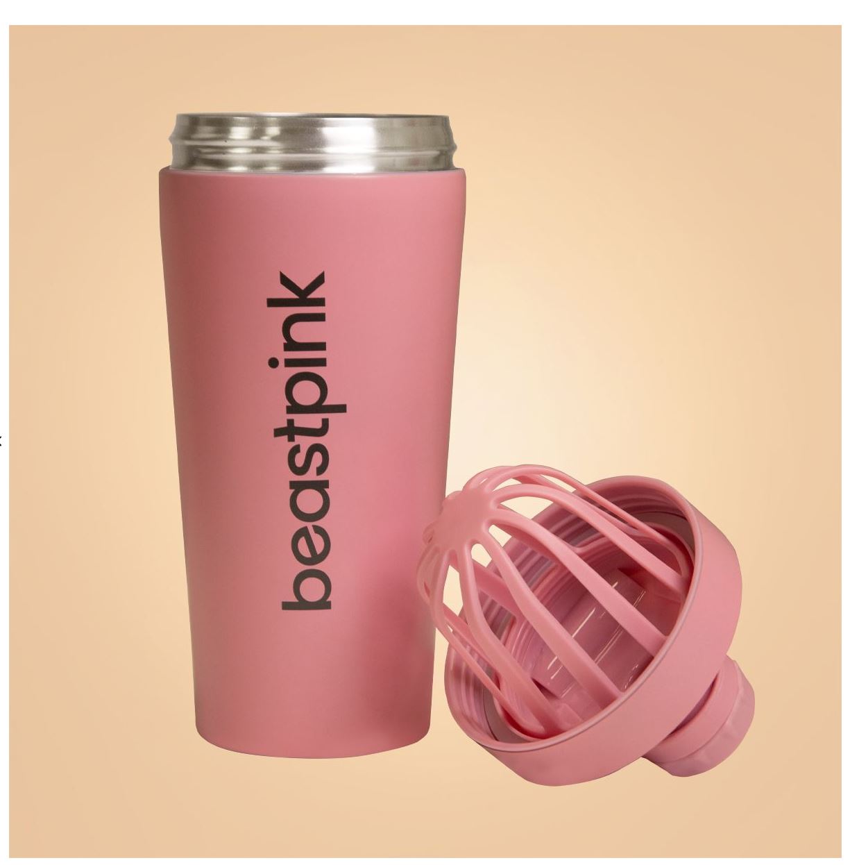 GymBeam Stahl-Shaker BeastPink doppelwandige Trinkflasche 650 ml