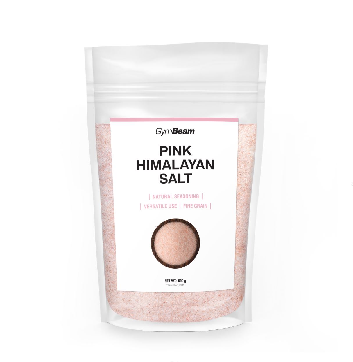 GymBeam feines Salz pink natürlich & unraffiniert aus dem Himalaya 500 g