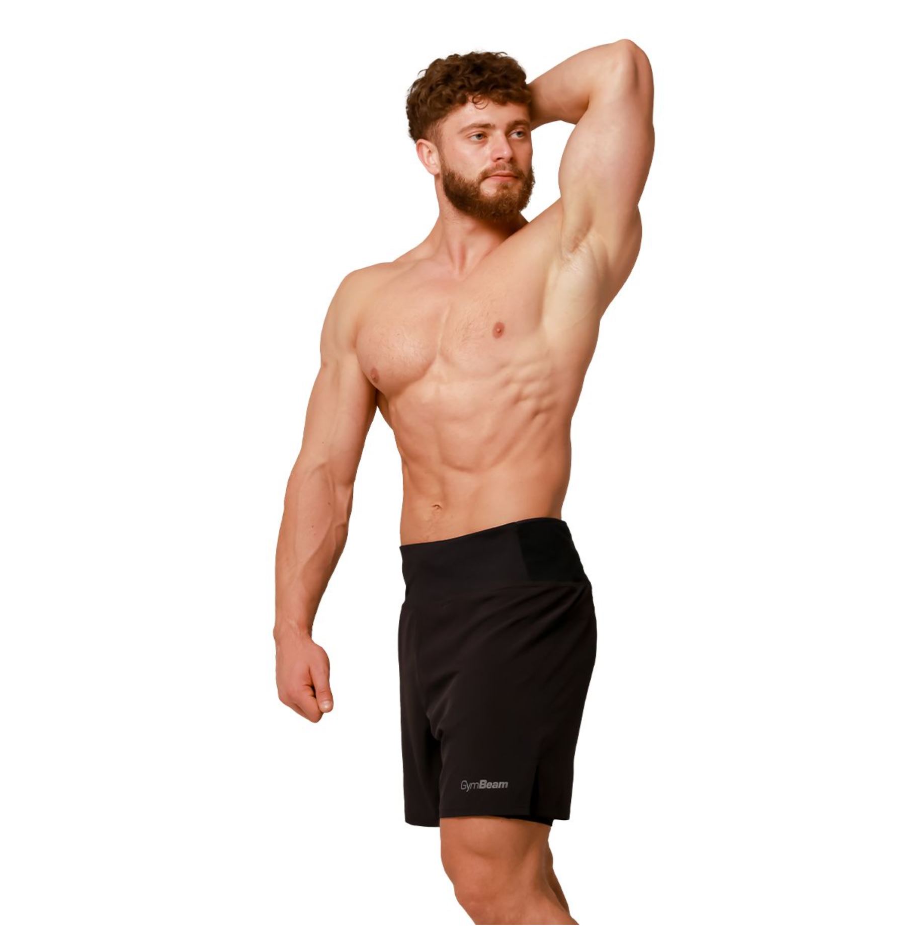 GymBeam PULSE Laufshorts 2in1 atmungsaktiv & schnelltrocknend mit Rückentasche Schwarz Gr. XXL