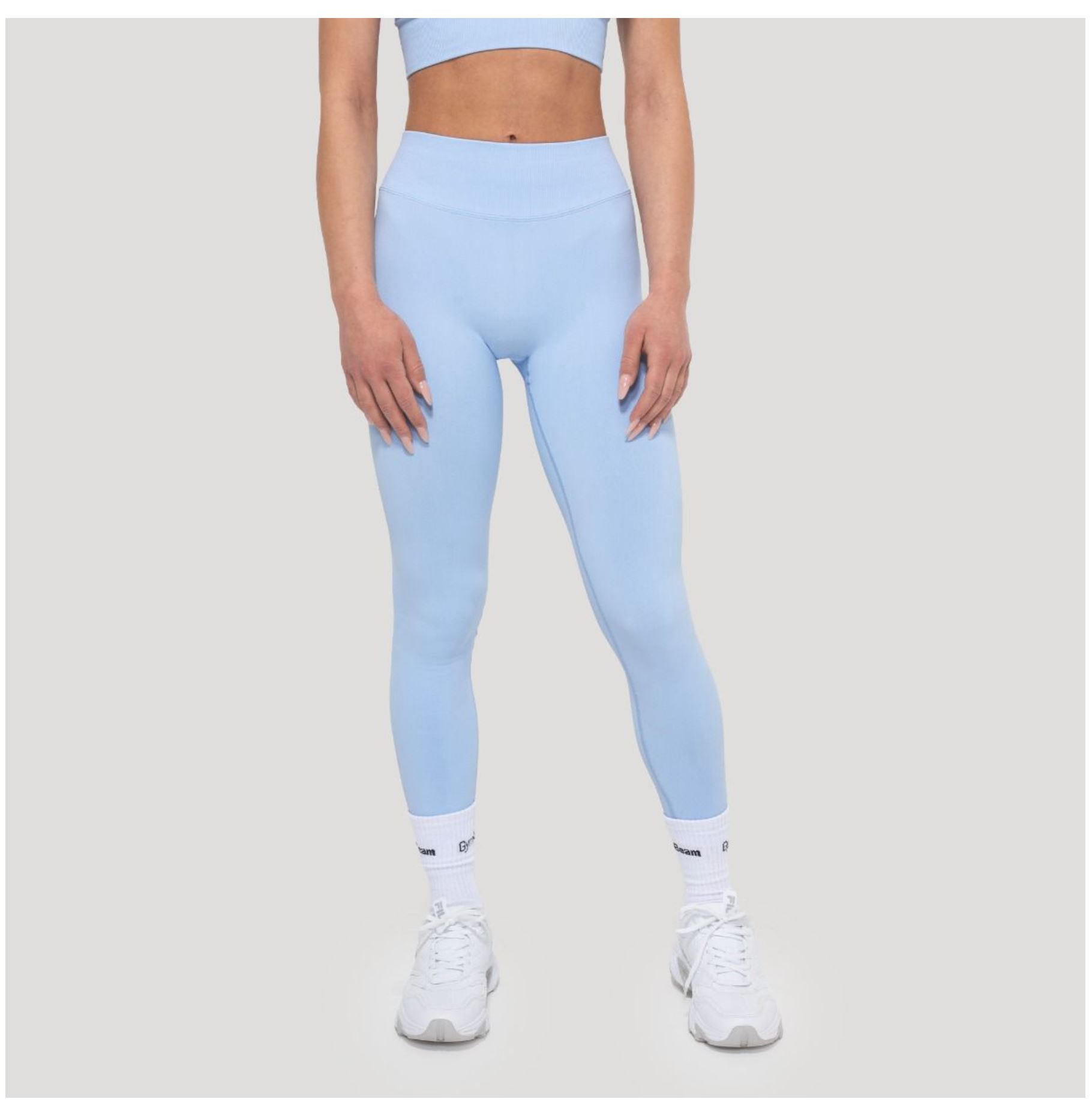 GymBeam LUMA Leggings Scrunch-Butt-Effekt Sportleggings Quick-Dry mit 4-Way-Stretch-Technologie Baby-Blau Gr. XS