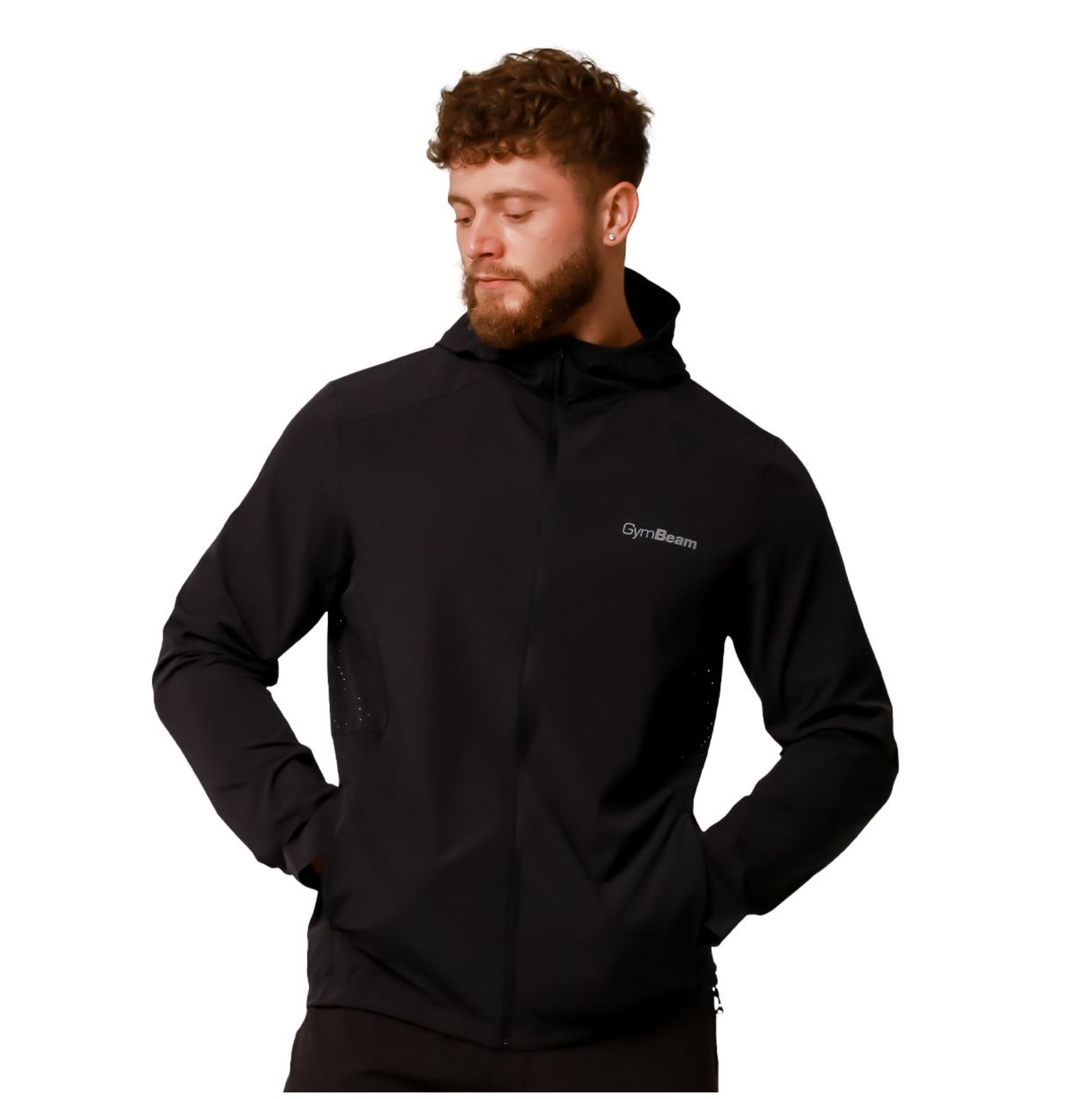 GymBeam PULSE Laufjacke wasserdicht Trainingsjacke DWR-Imprägniert Schwarz Gr. S