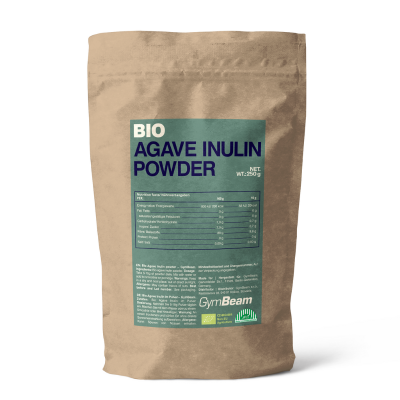 GymBeam BIO Agave Inulin-Pulver Süßungsmittel mit hohen Ballaststoffen 250 g