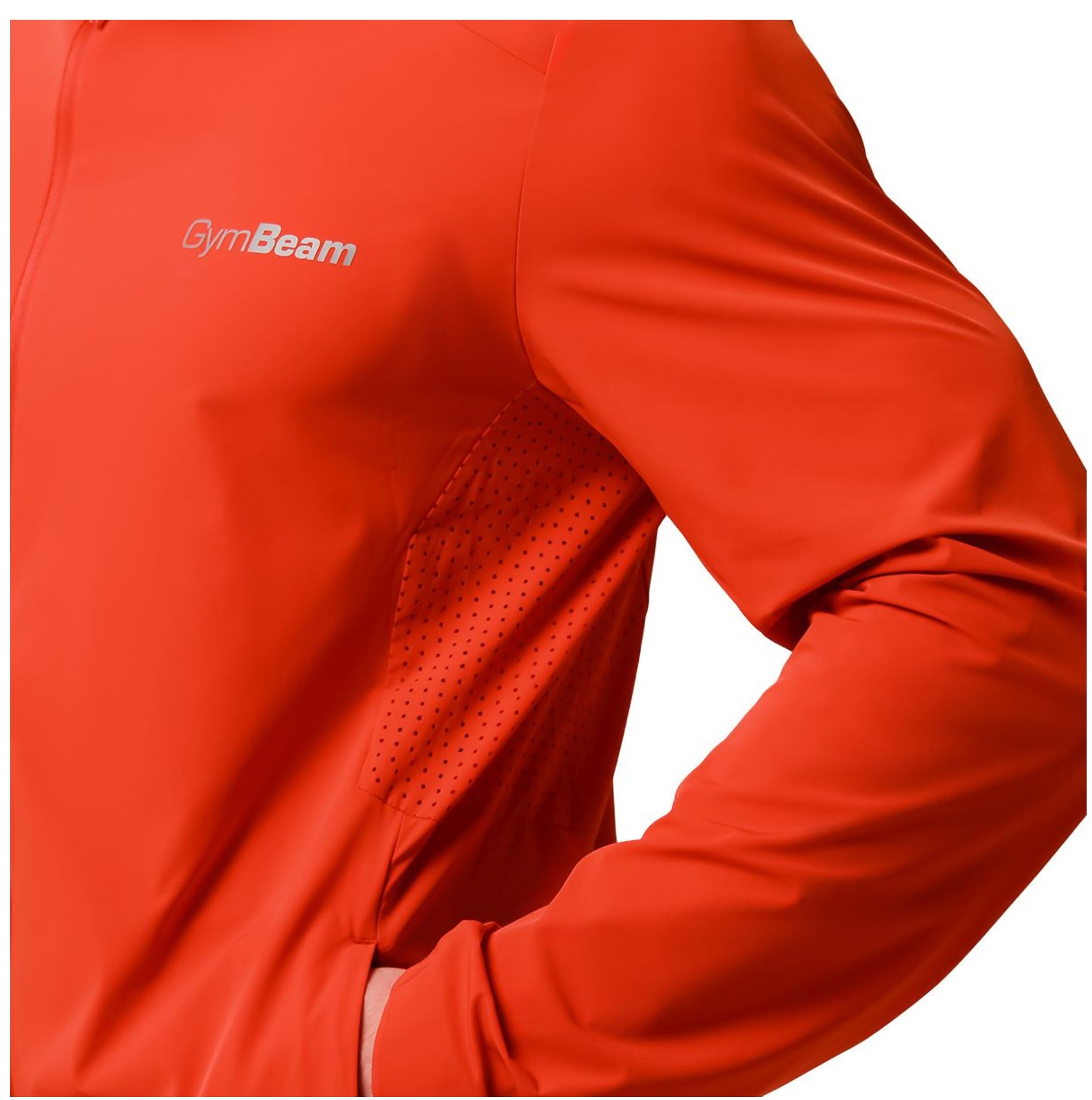 GymBeam PULSE Laufjacke wasserdicht Trainingsjacke DWR-Imprägniert Orange Gr. XL