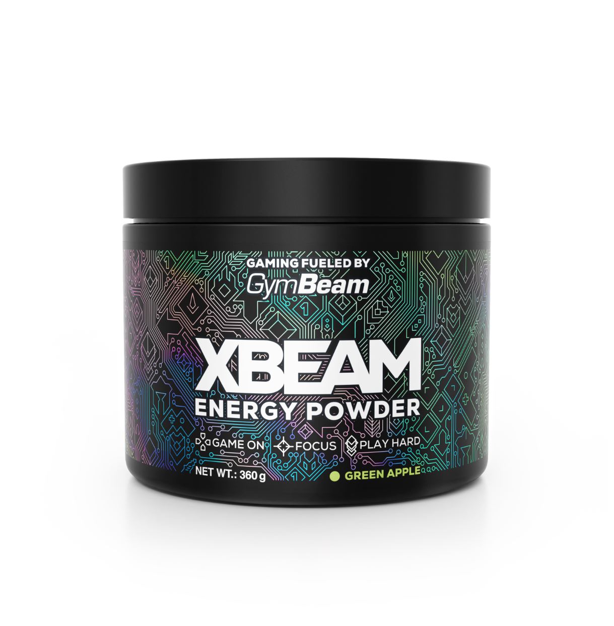 GymBeam Energy-Pulver XBEAM Grüner-Apfel zum Gaming Energy Powder mit Taurin 360 g