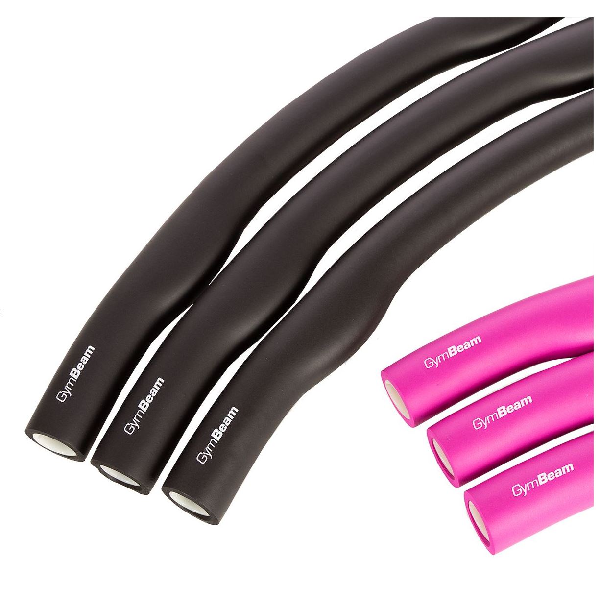 GymBeam Hula Hoop Reifen schwarz-pink gepolstert Fitnessreifen 1 m