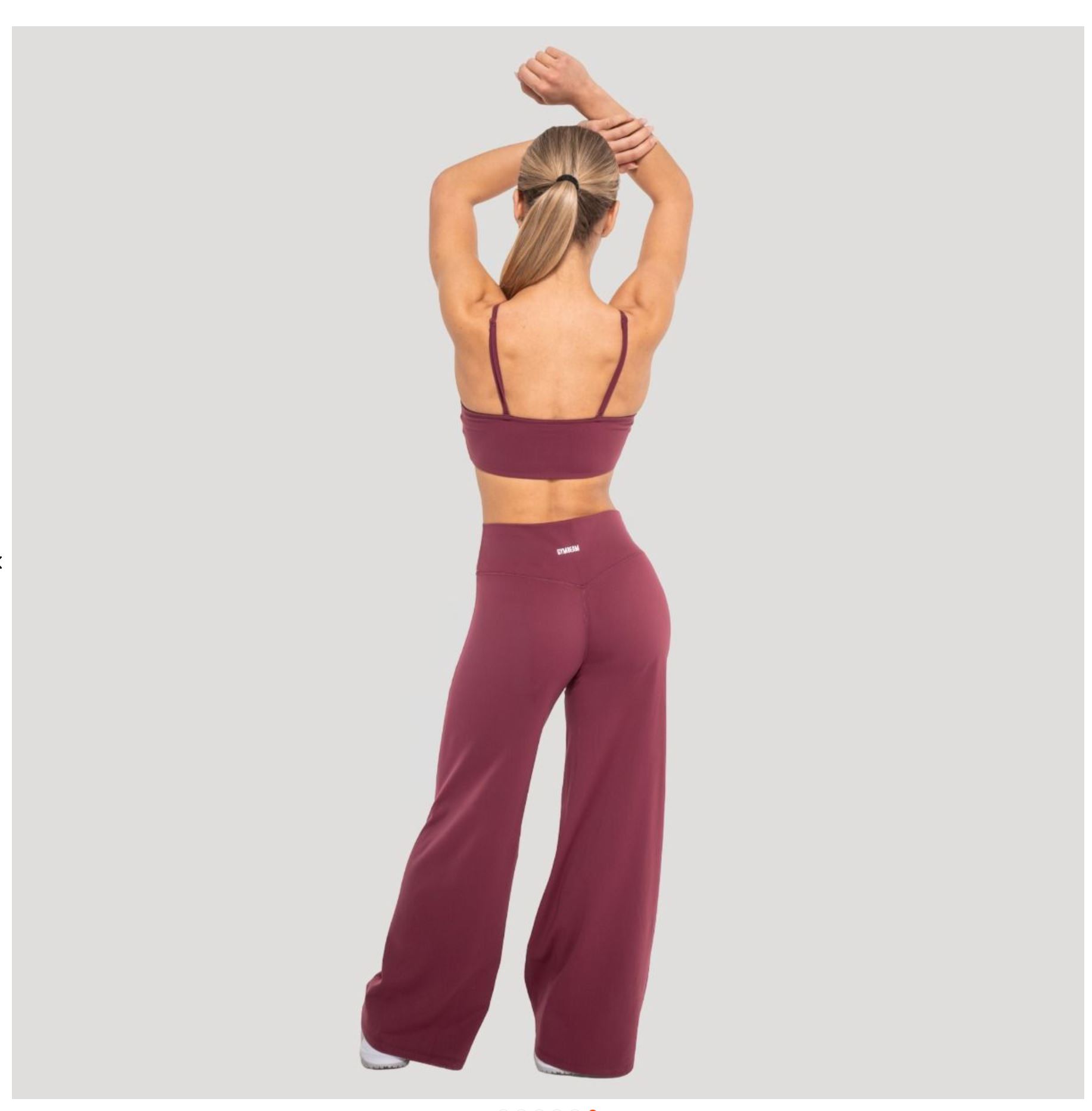 GymBeam Sporthose FLOW Weinrot für Frauen Straight Pants atmungsaktive Trainingshose mit Strech Gr. XL