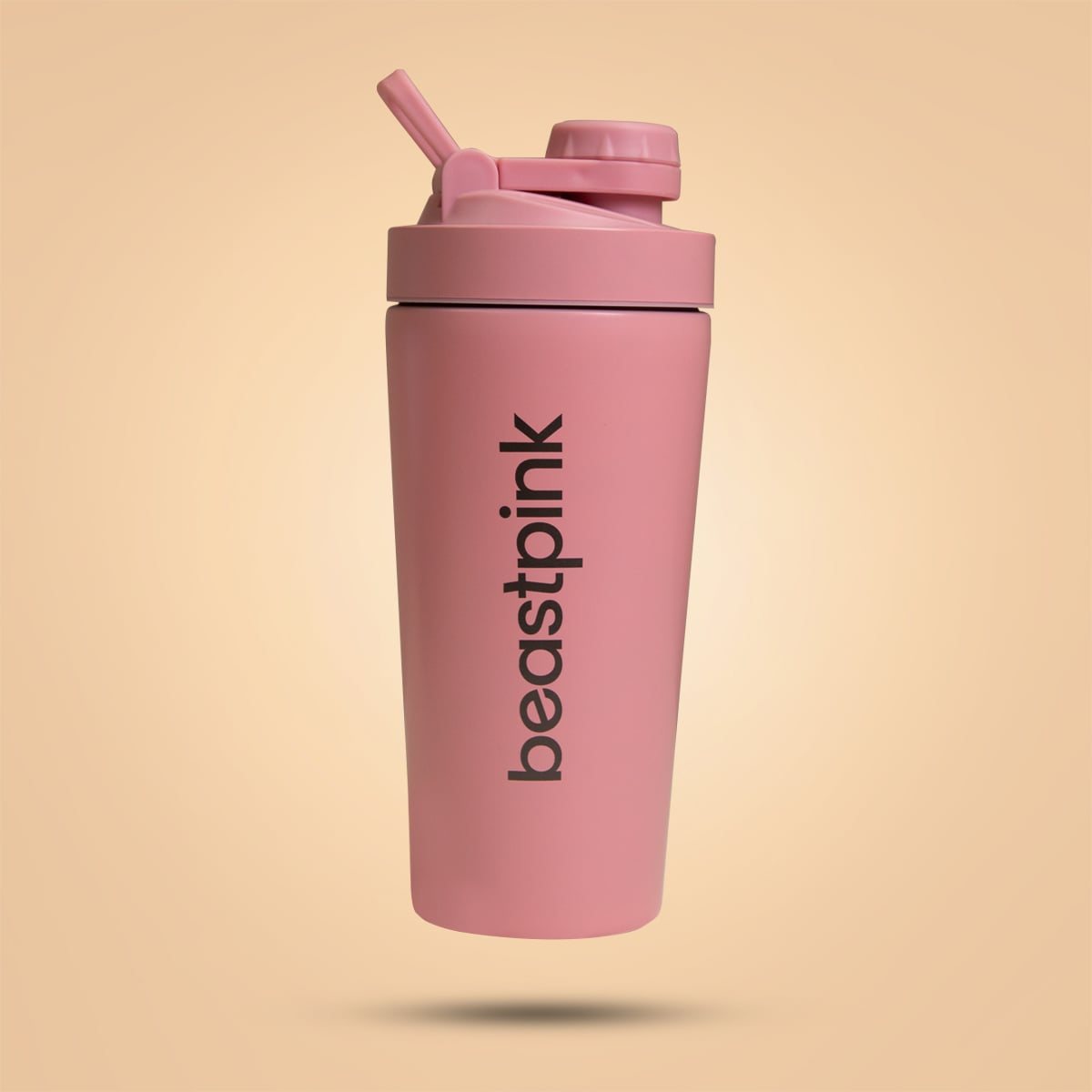 GymBeam Stahl-Shaker BeastPink doppelwandige Trinkflasche 650 ml