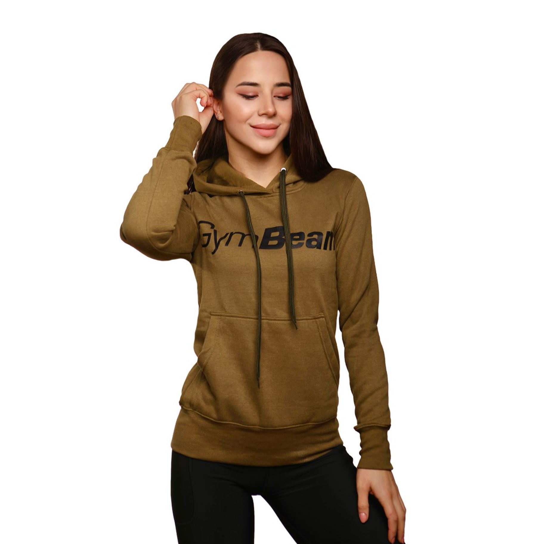 GymBeam ATHLETE-Hoodie für Frauen Sporthoodie Trainings-Kapuzenpullover Military Gr. S
