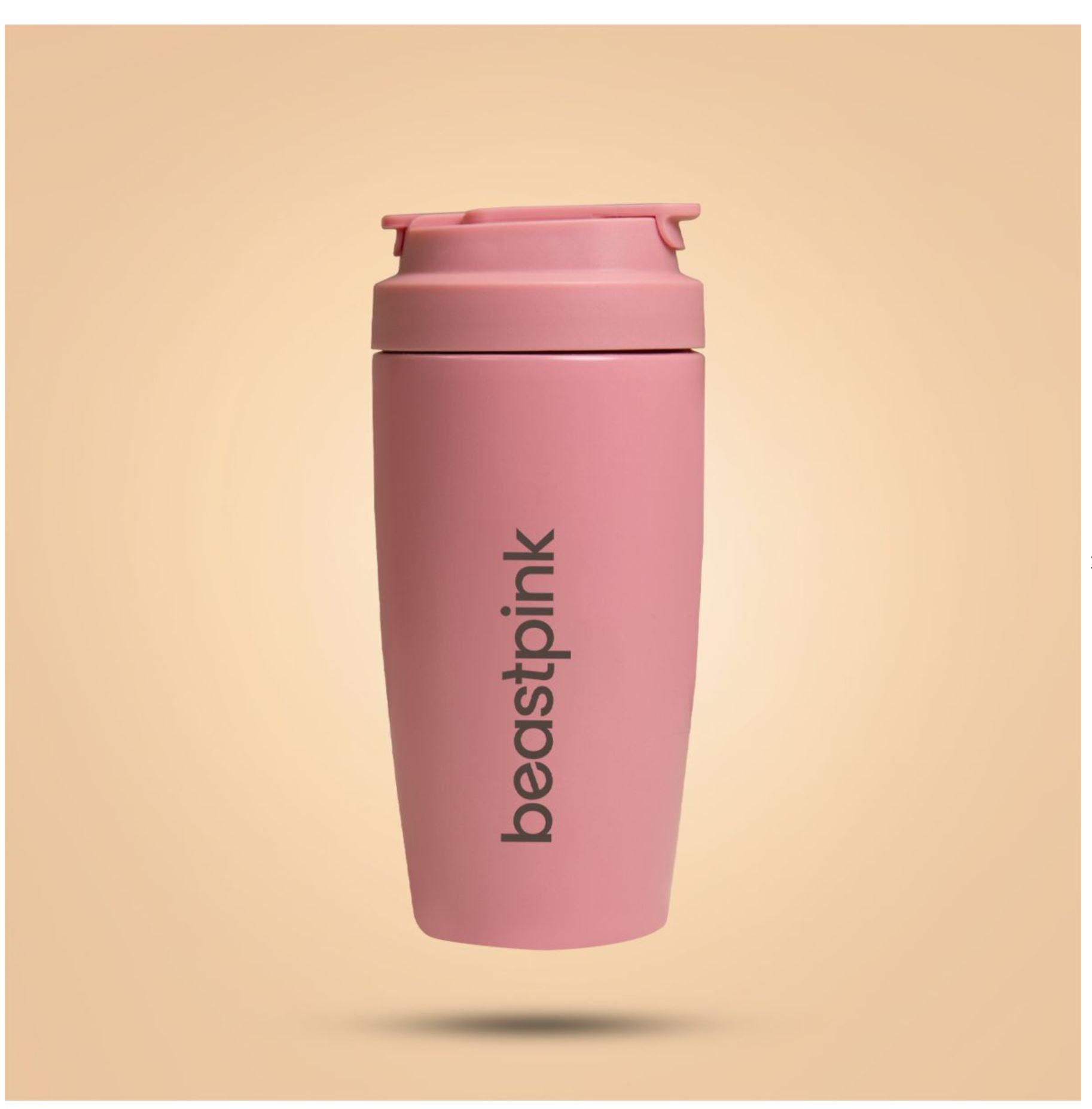 BeastPink Edelstahl-Thermobecher pink mit Strohhalm doppelwandige Isolierung für warm & Kaltgetränke 500 ml