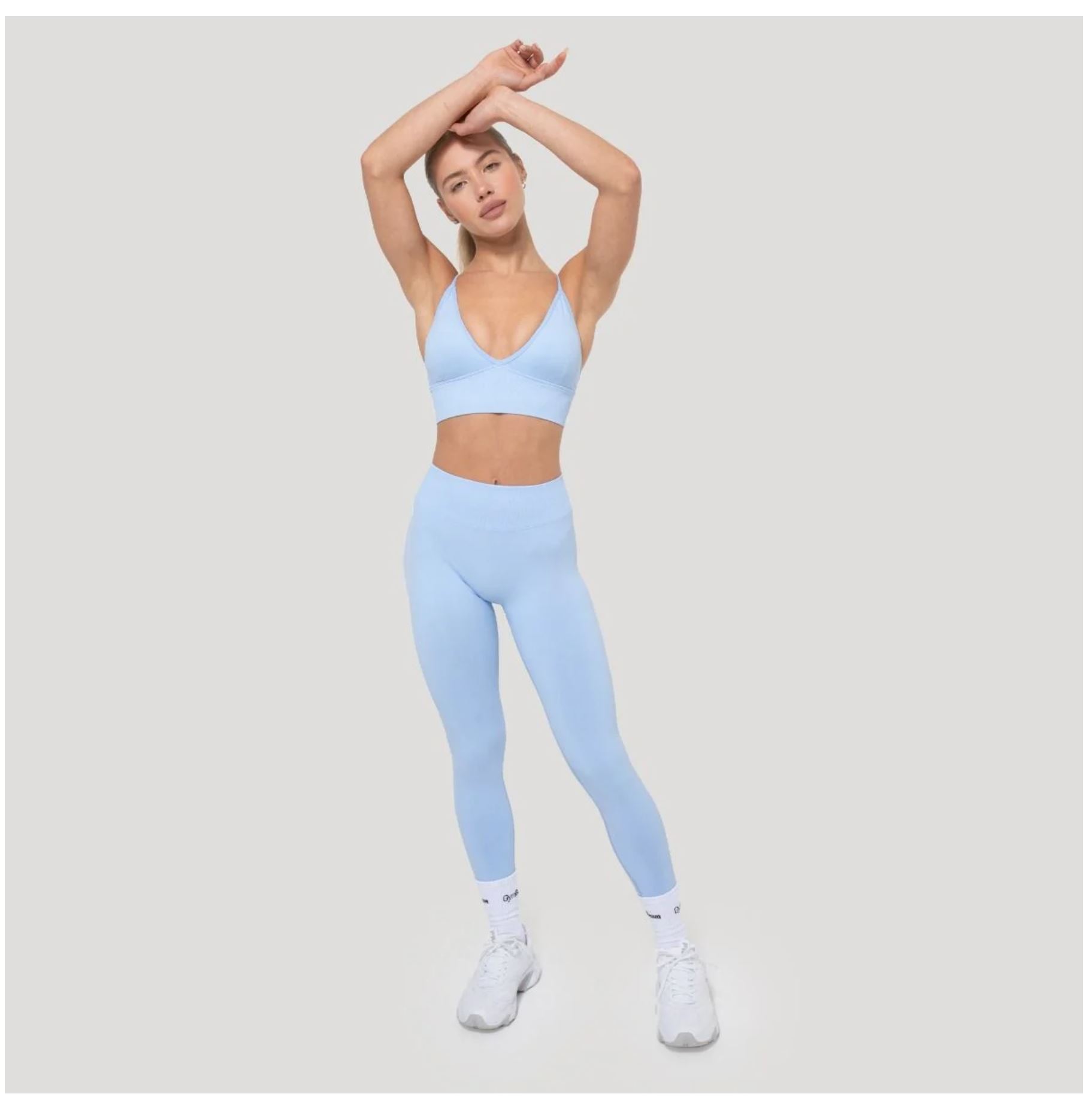 GymBeam LUMA Leggings Scrunch-Butt-Effekt Sportleggings Quick-Dry mit 4-Way-Stretch-Technologie Baby-Blau Gr. XS