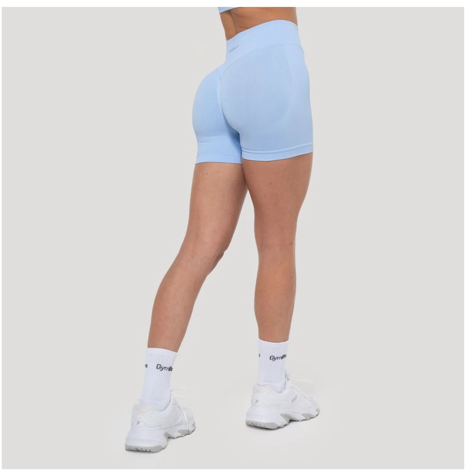 GymBeam LUMA Shorts Sportshorts für Frauen nahtloses Design Scrunchshorts Baby-Blau Gr. S