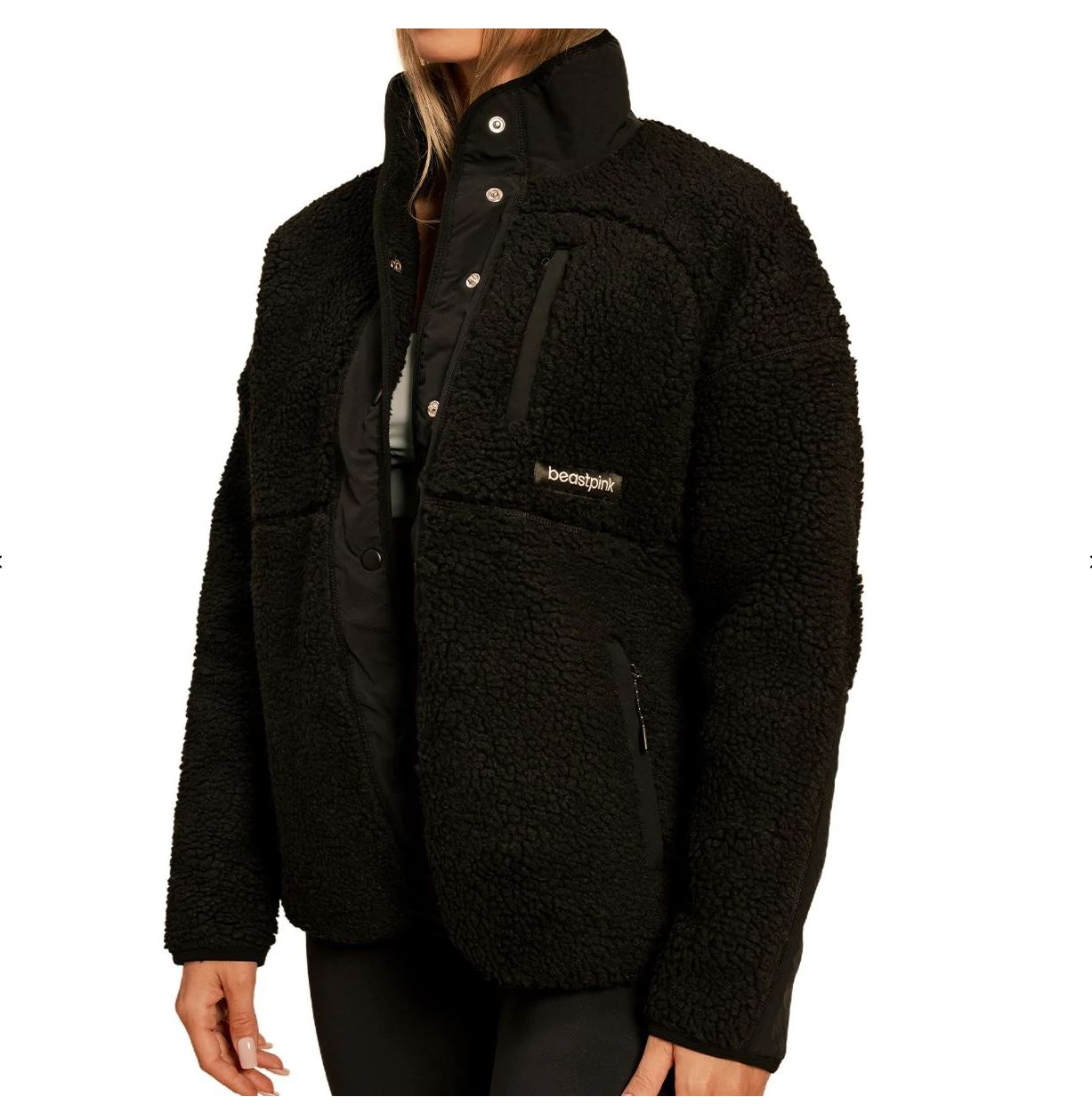 BeastPink Fleecejacke mit Plüschfutter schwarz Übergangsjacke BLISS Jacke für Frauen Gr. XS
