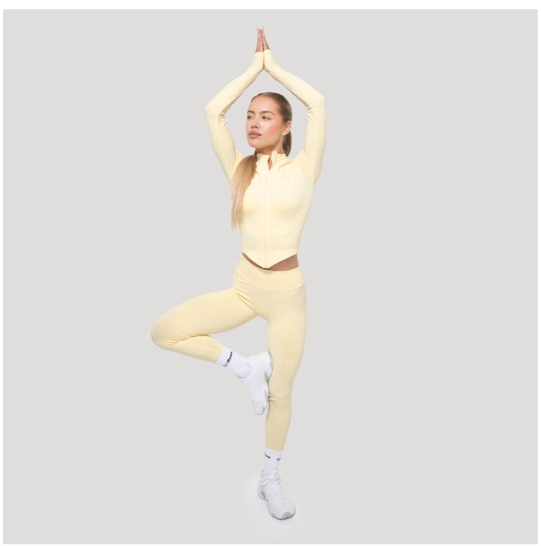 GymBeam LUMA Leggings Scrunch-Butt-Effekt Sportleggings Quick-Dry mit 4-Way-Stretch-Technologie Gelb Gr. XS