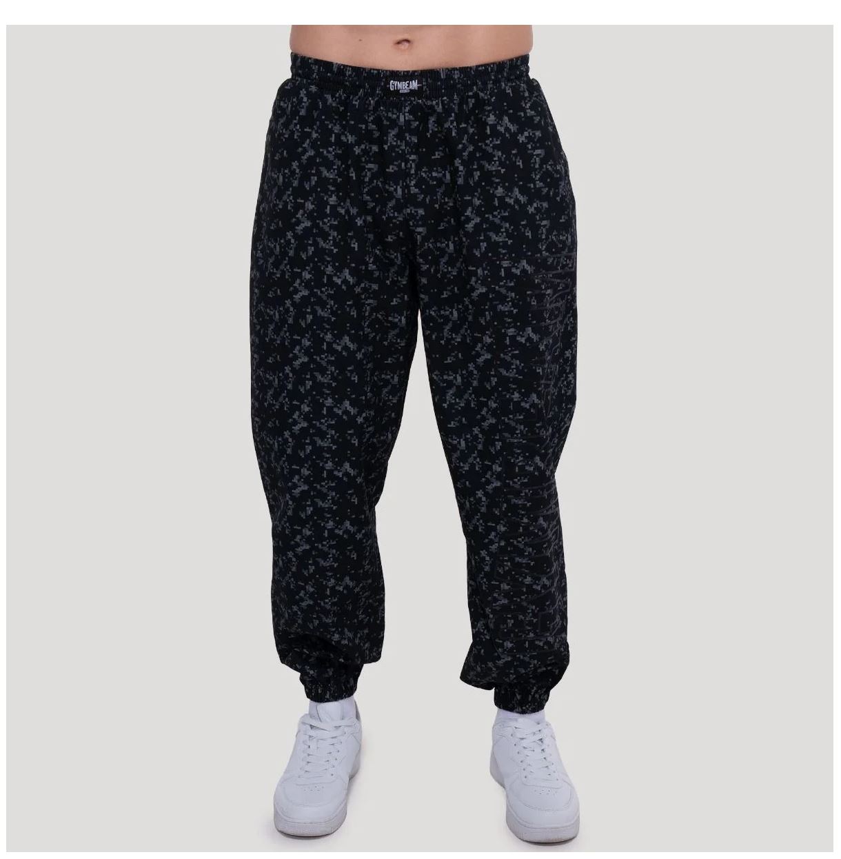 GymBeam Jogginghose charcoal Persistence mit Ripstop-Gewebe Bodybuilderhose oversized-Schnitt 100% Baumwolle Gr. S