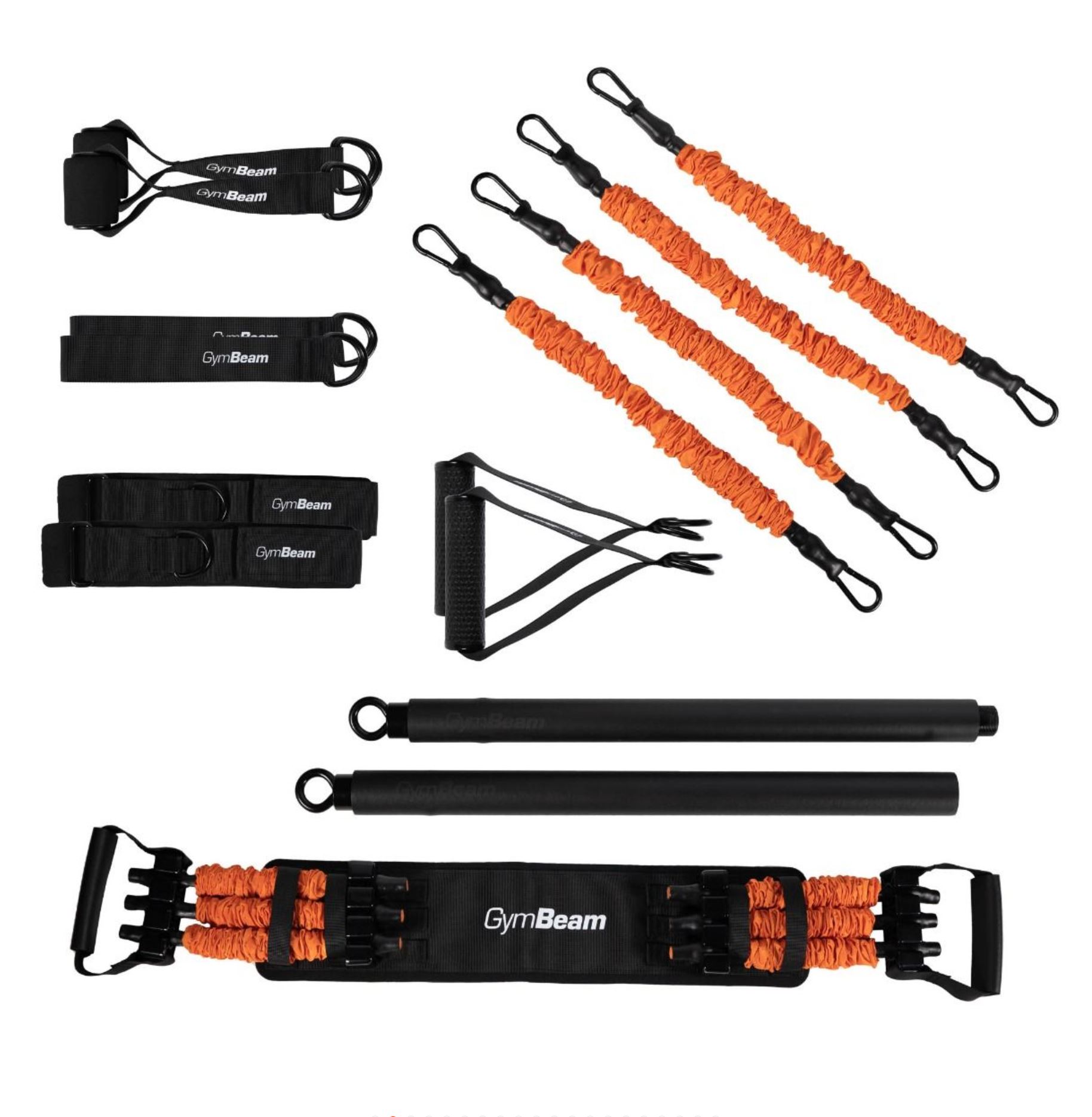 GymBeam Widerstandsbänder verstellbar Bench Press Premium Widerstand bis 69 kg Komplett-Set
