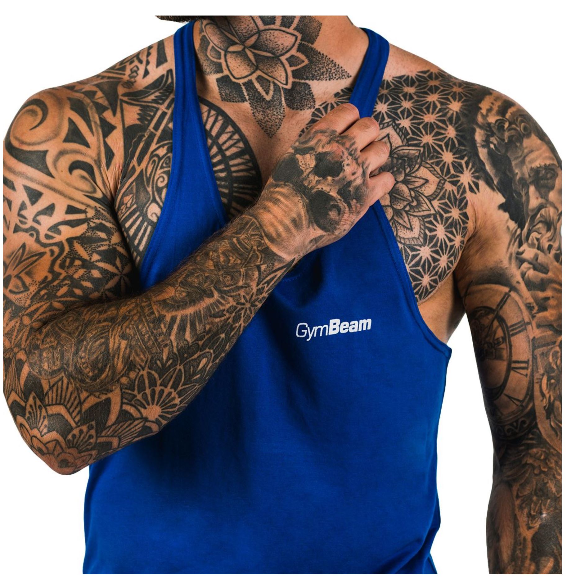 GymBeam Tank Top STRINGER blau für Männer Sport-Tank Top atmungsaktiv Gr. S