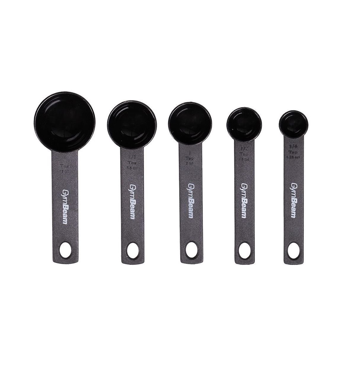 GymBeam Messlöffel Set für Supplements Messbecher zum Backen & Kochen 1,25 ml bis 15 ml im 5er-Set